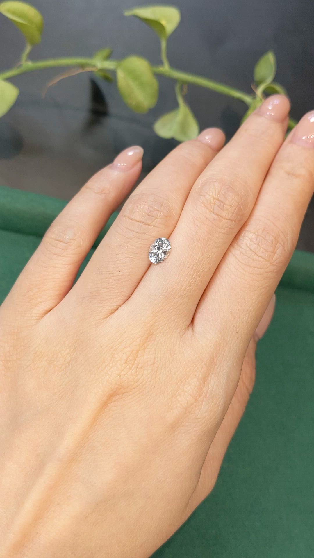 1.10 Ct. White Sapphire from Montana Size Video