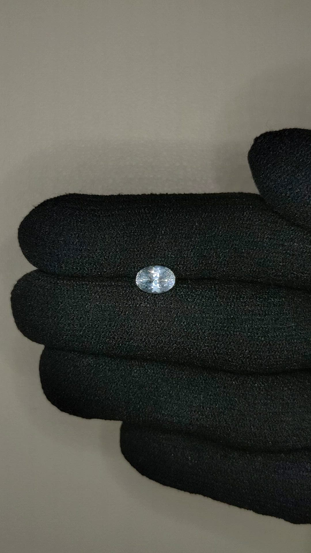 1.10 Ct. White Sapphire from Montana Size Video