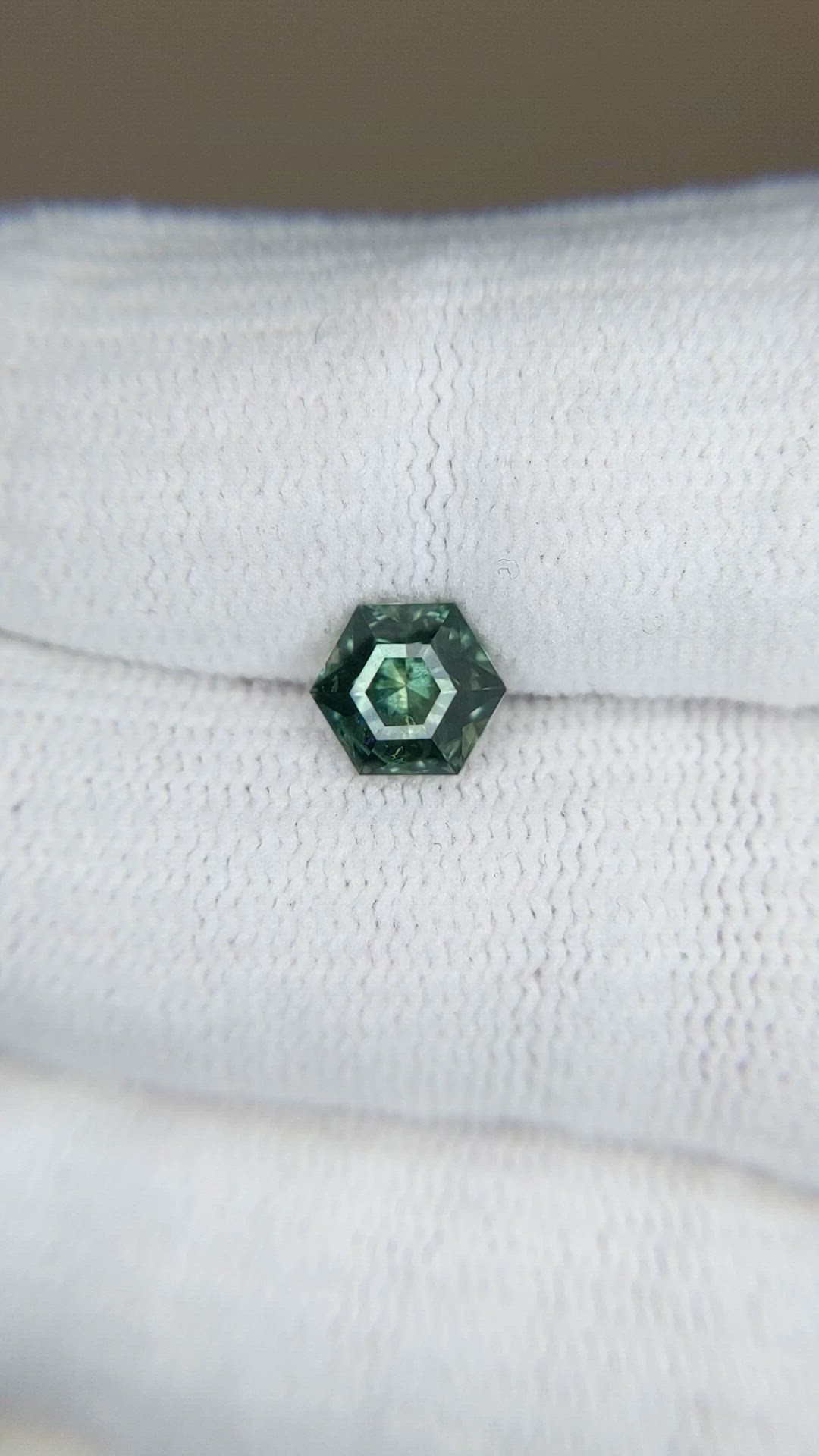 1.42 Ct. Bluish Green Sapphire from Montana Size Video