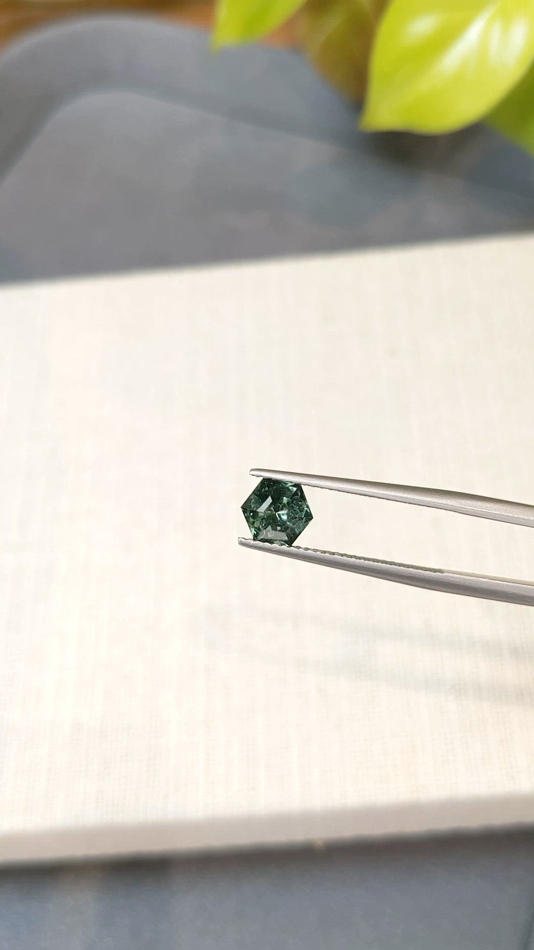 1.42 Ct. Bluish Green Sapphire from Montana Size Video