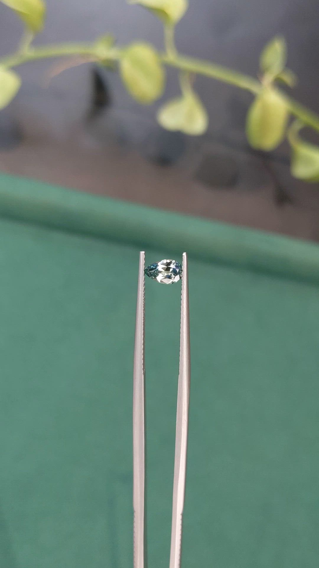 0.46 Ct. Bluish Green Sapphire from Montana Size Video