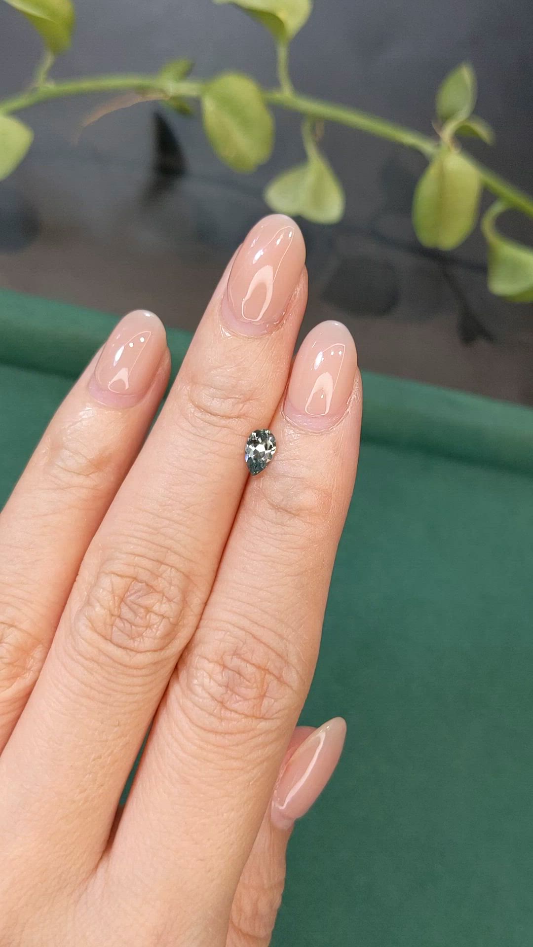 0.46 Ct. Bluish Green Sapphire from Montana Size Video