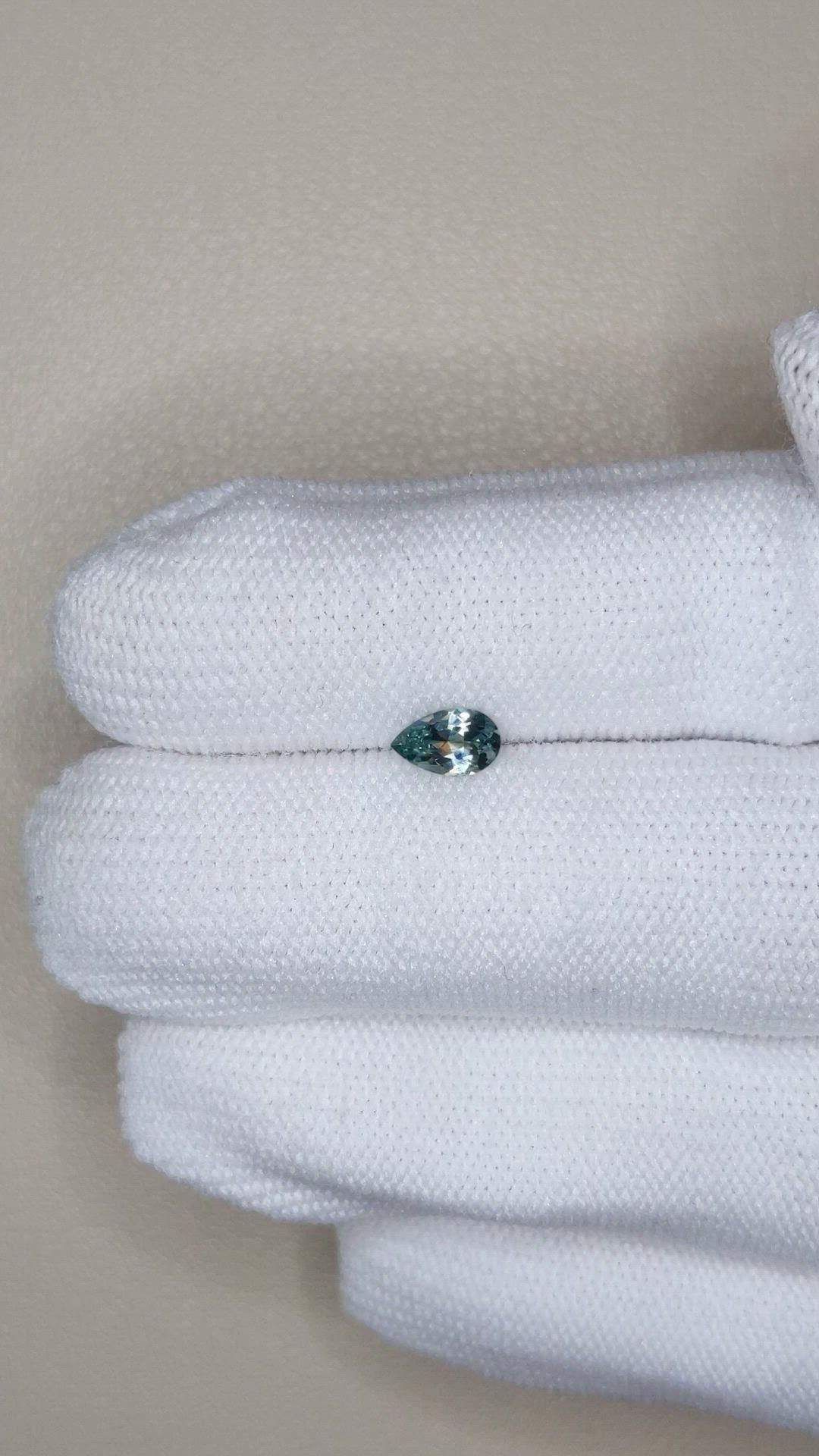 0.46 Ct. Bluish Green Sapphire from Montana Size Video