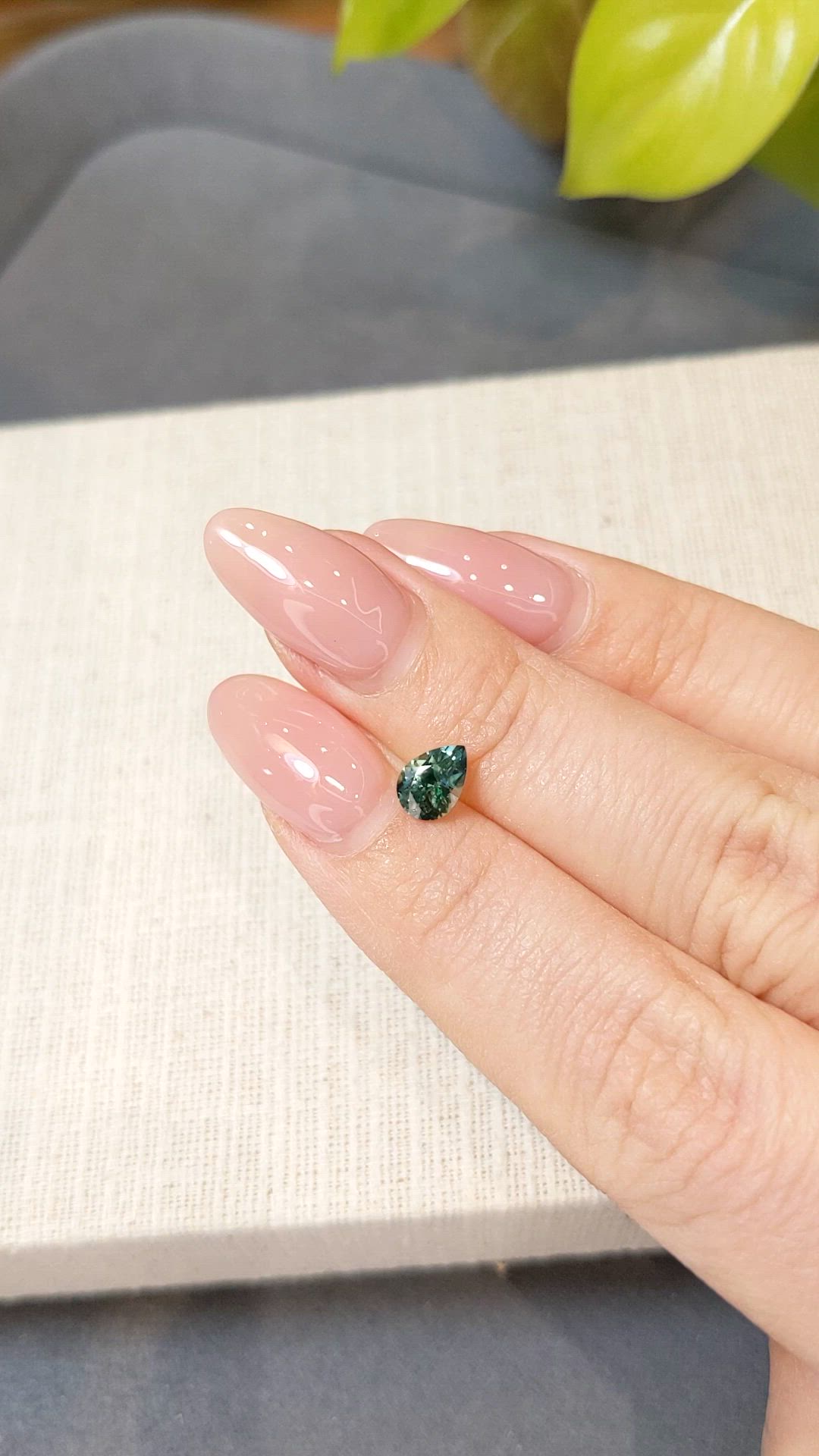 0.84 Ct. Bluish Green Sapphire from Montana Size Video