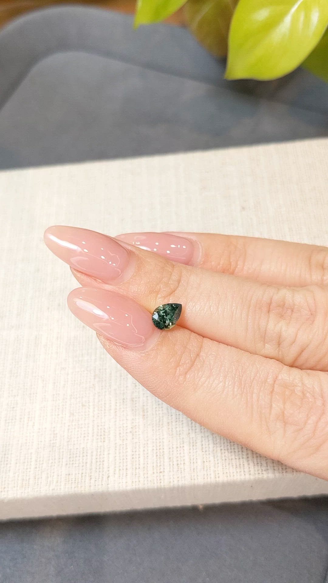 0.84 Ct. Bluish Green Sapphire from Montana Size Video