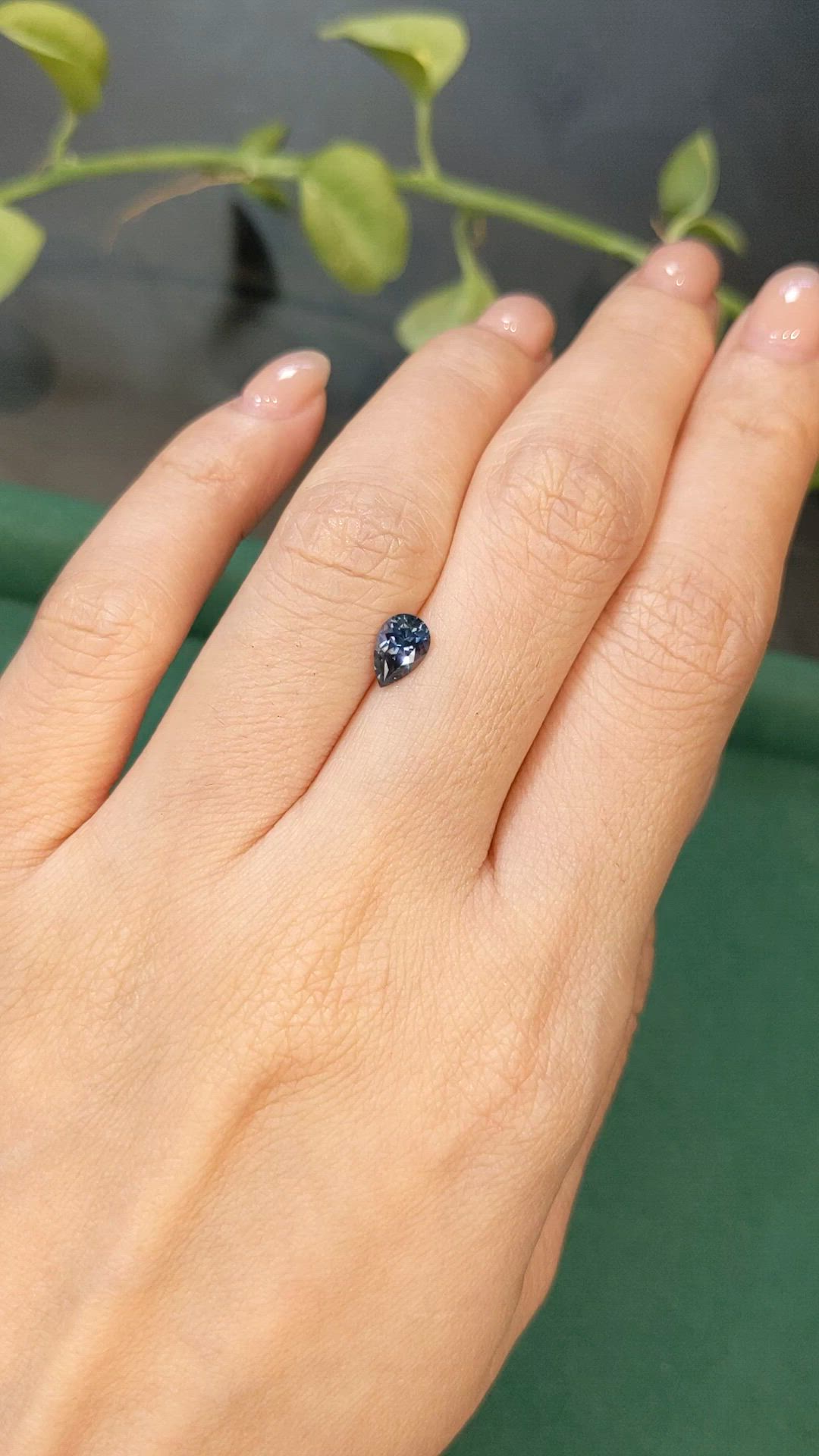 0.78 Ct. Bluish Green Sapphire from Montana Size Video