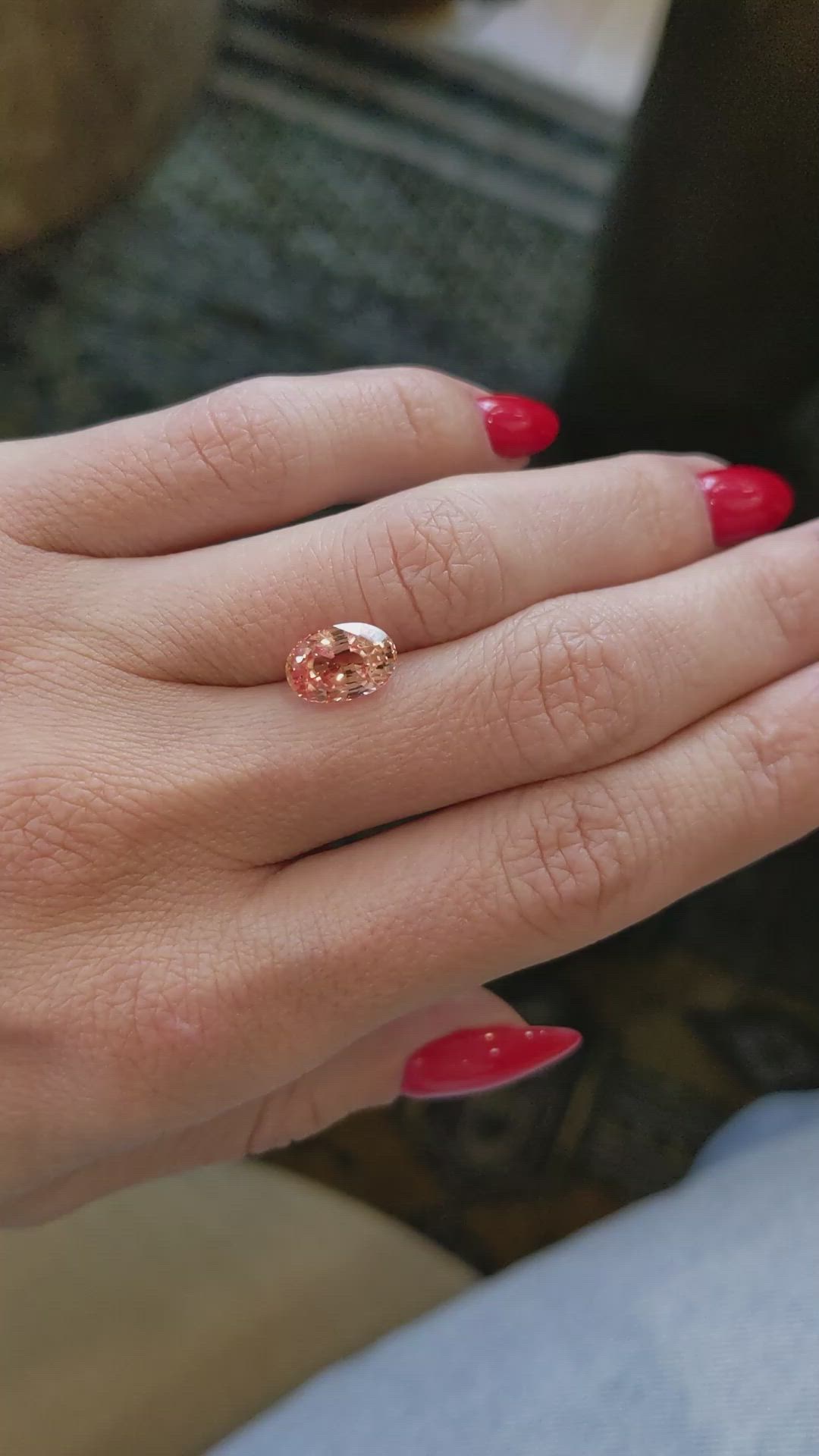 3.04 Ct. Padparadscha Sapphire from Madagascar Size Video