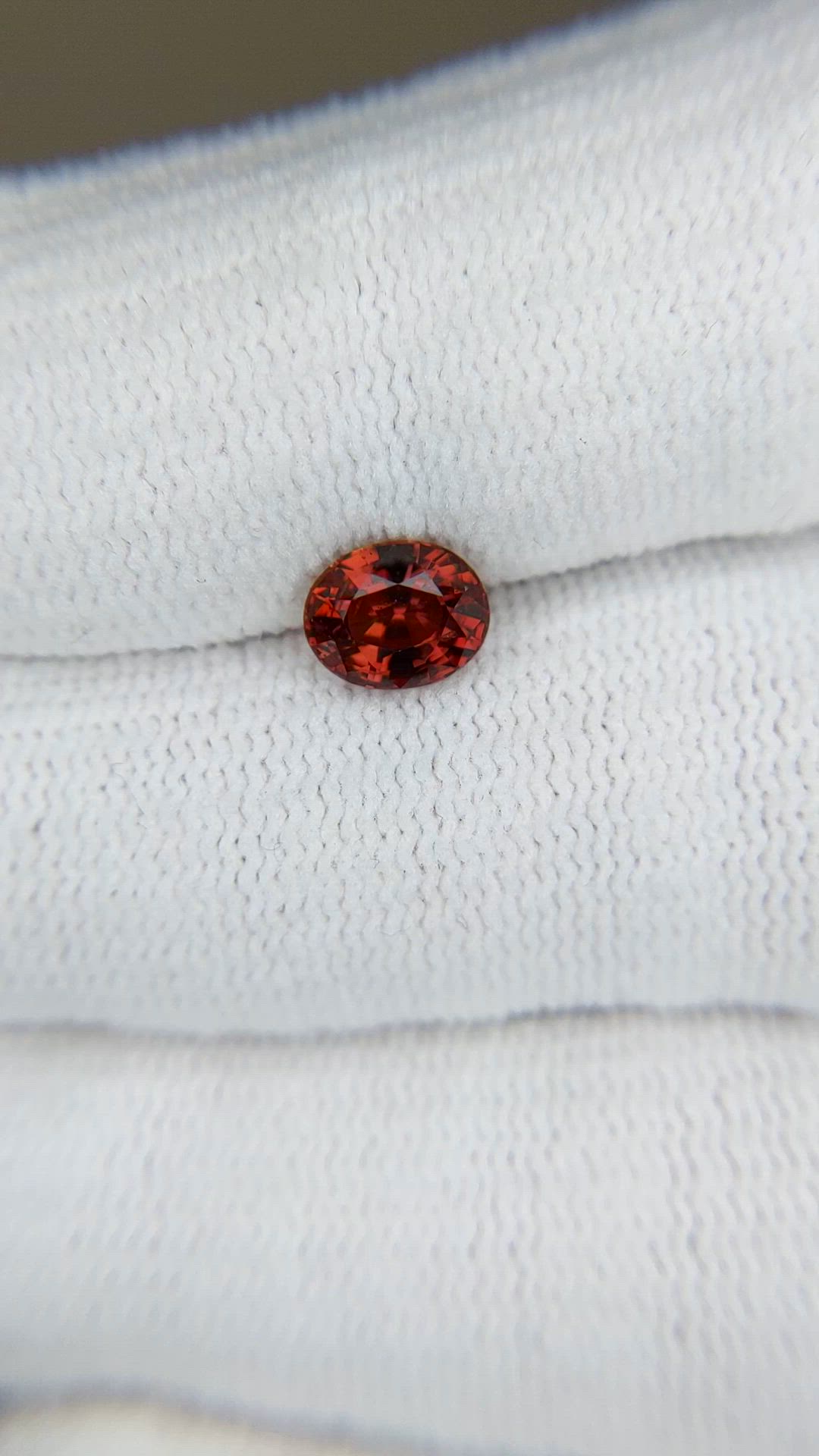 1.29 Ct. Reddish Orange Sapphire from Madagascar Size Video