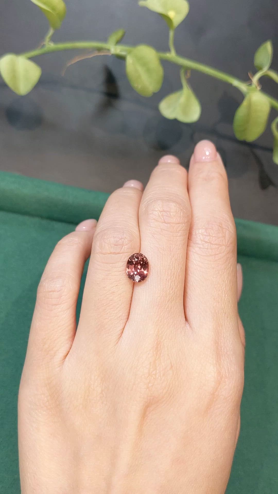 2.61 Ct. Reddish Orange Sapphire from Madagascar Size Video