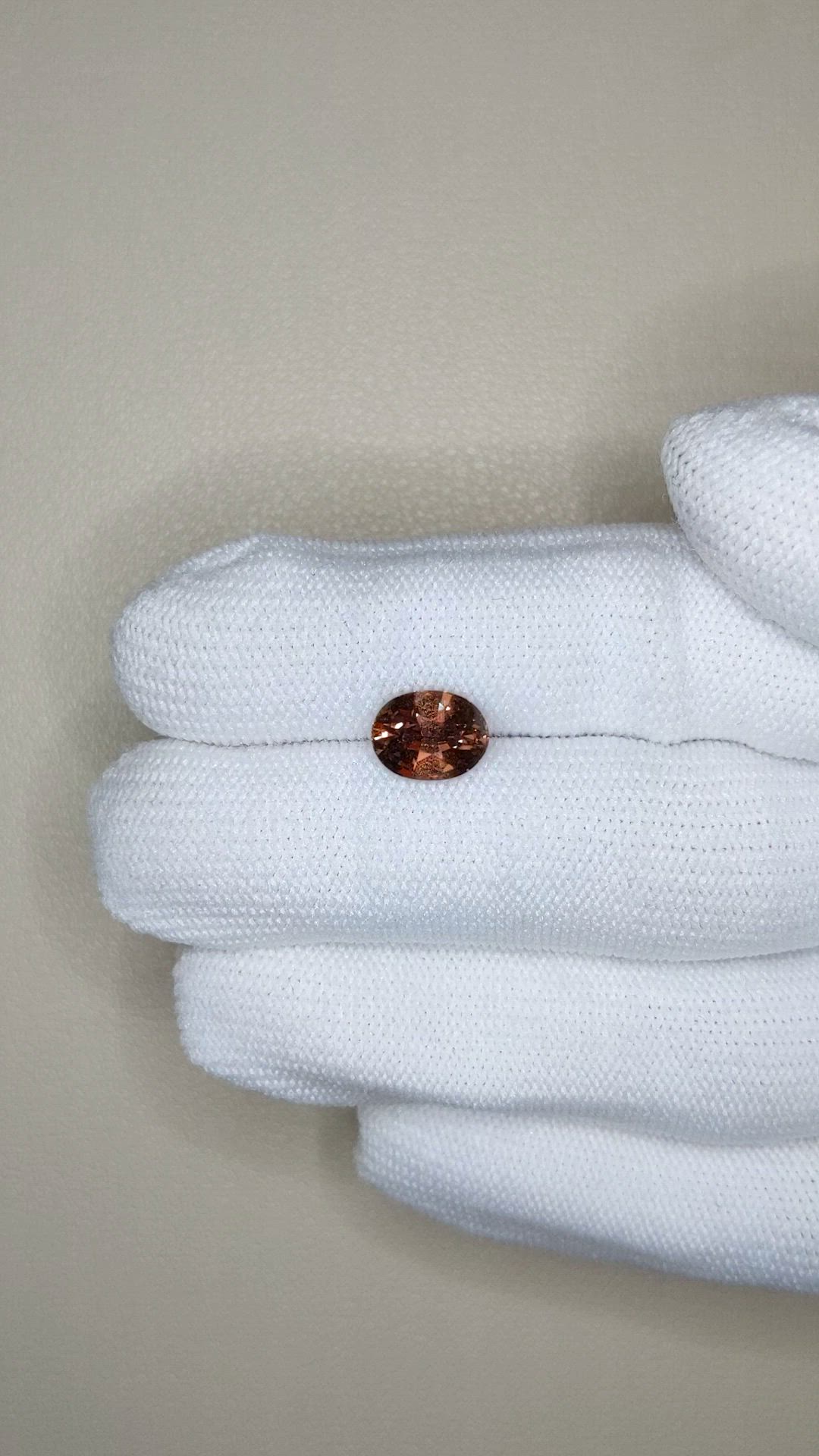 2.61 Ct. Reddish Orange Sapphire from Madagascar Size Video