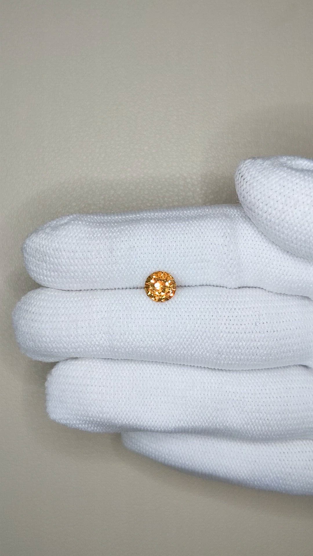 1.16 Ct. Orangish Yellow Sapphire from Madagascar Size Video