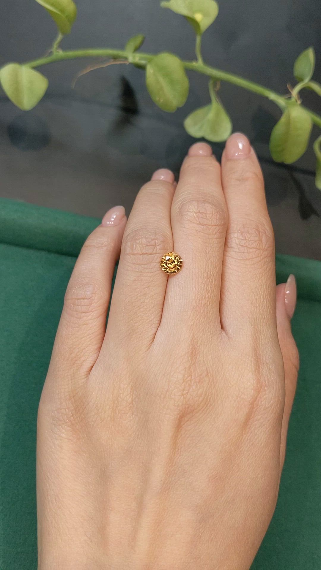 1.16 Ct. Orangish Yellow Sapphire from Madagascar Size Video