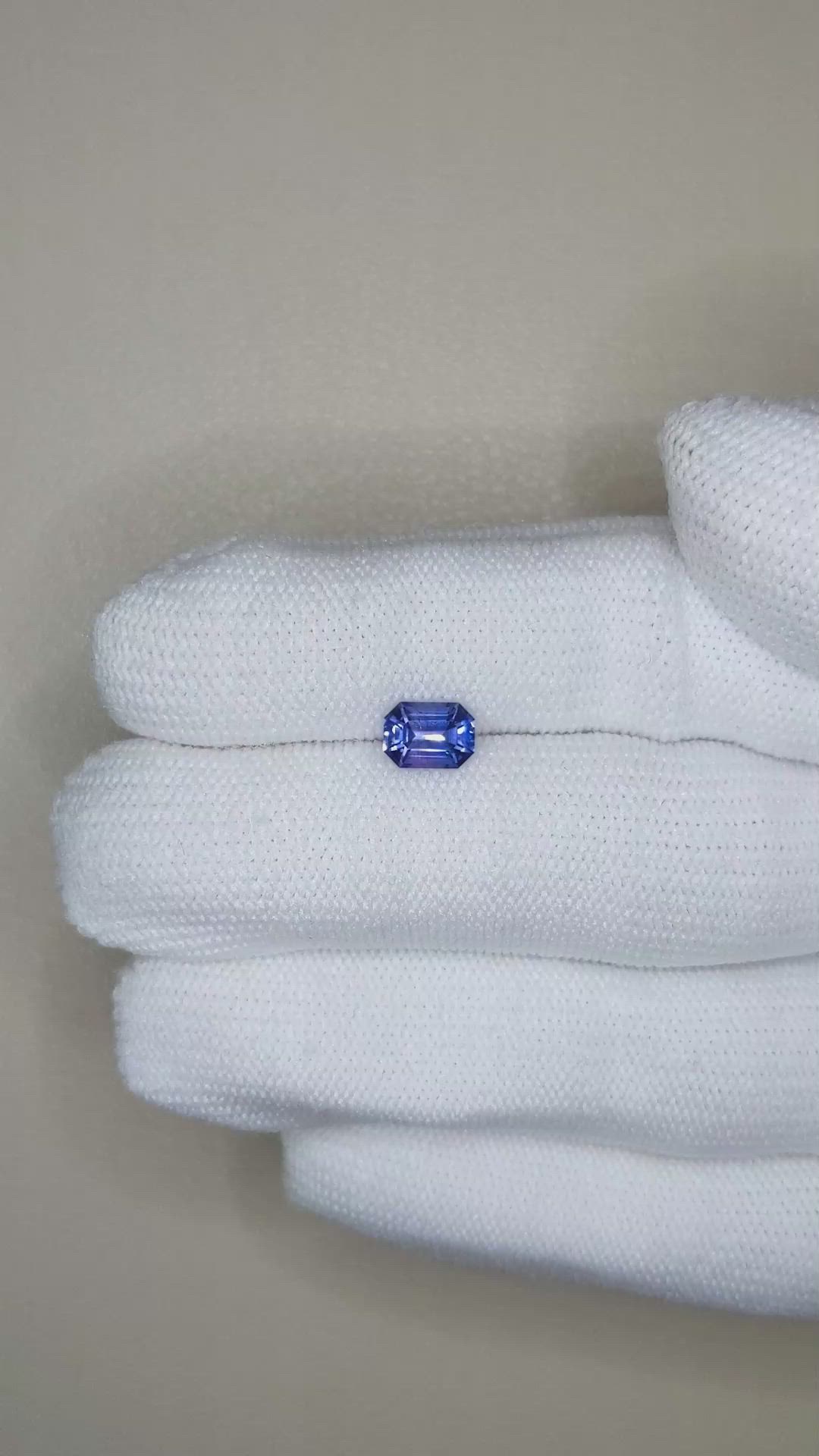 1.15 Ct. Purplish Blue Sapphire from Ceylon (Sri Lanka) Size Video