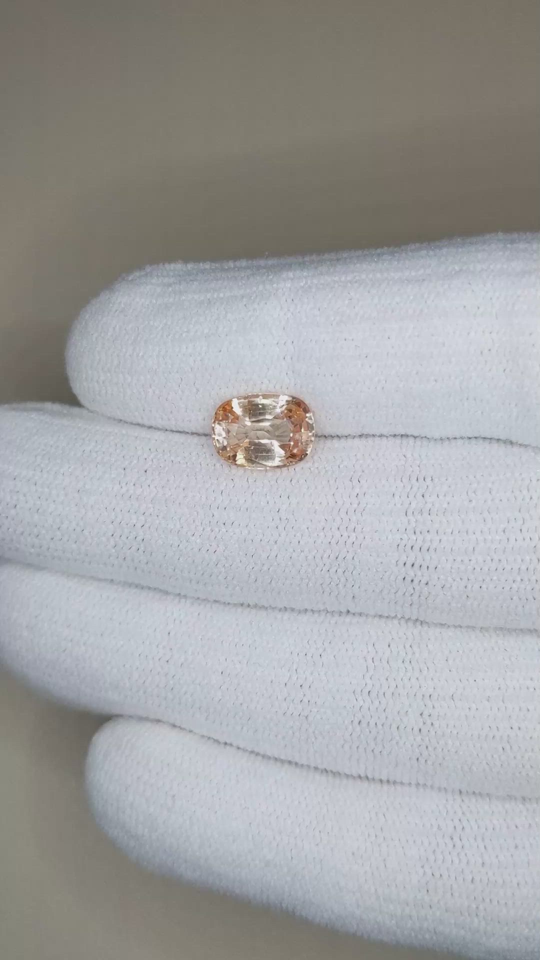 3.04 Ct. Padparadscha Sapphire from Ceylon (Sri Lanka) Size Video