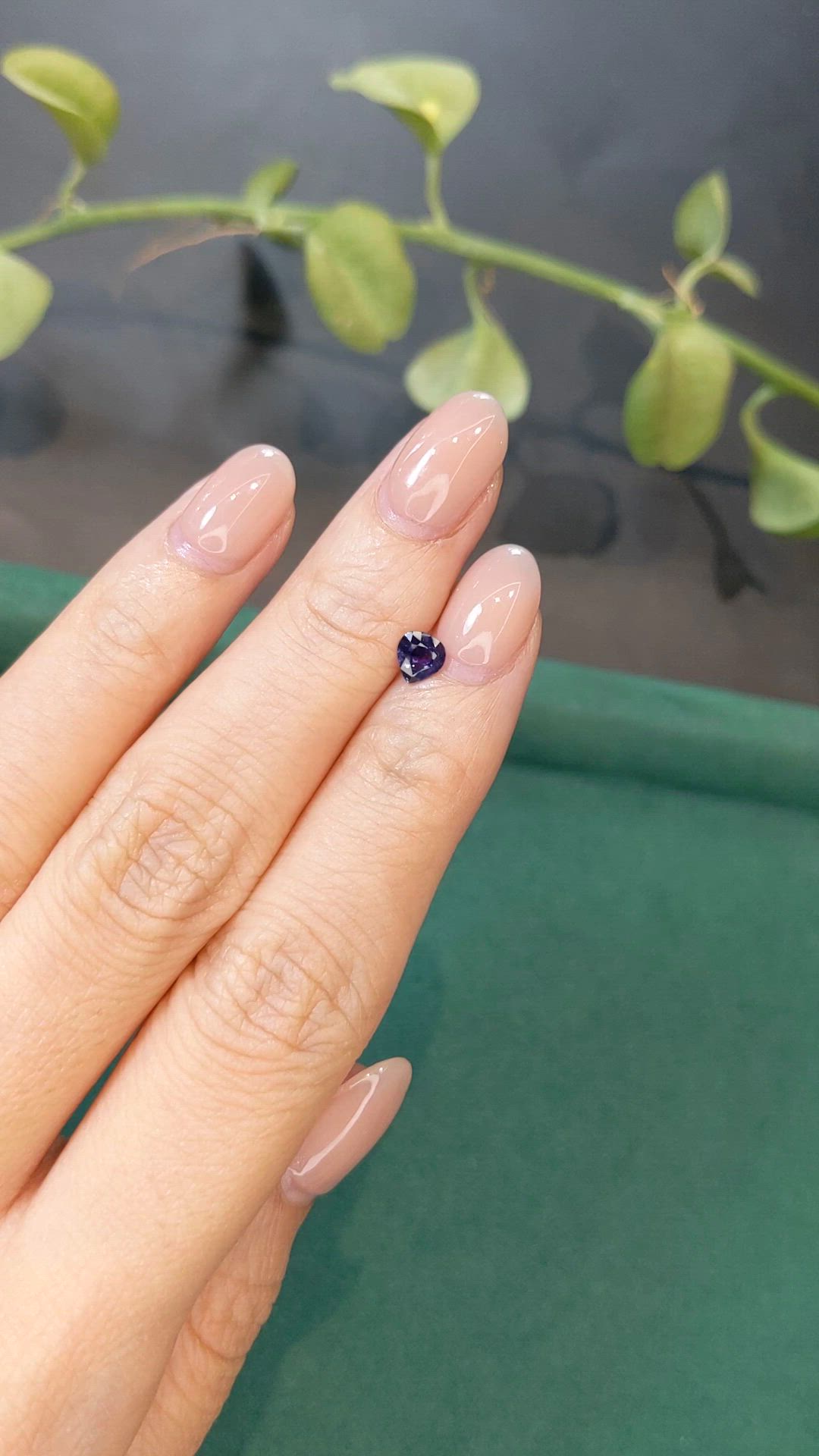 0.41 Ct. Purple Sapphire from Ceylon (Sri Lanka) Size Video