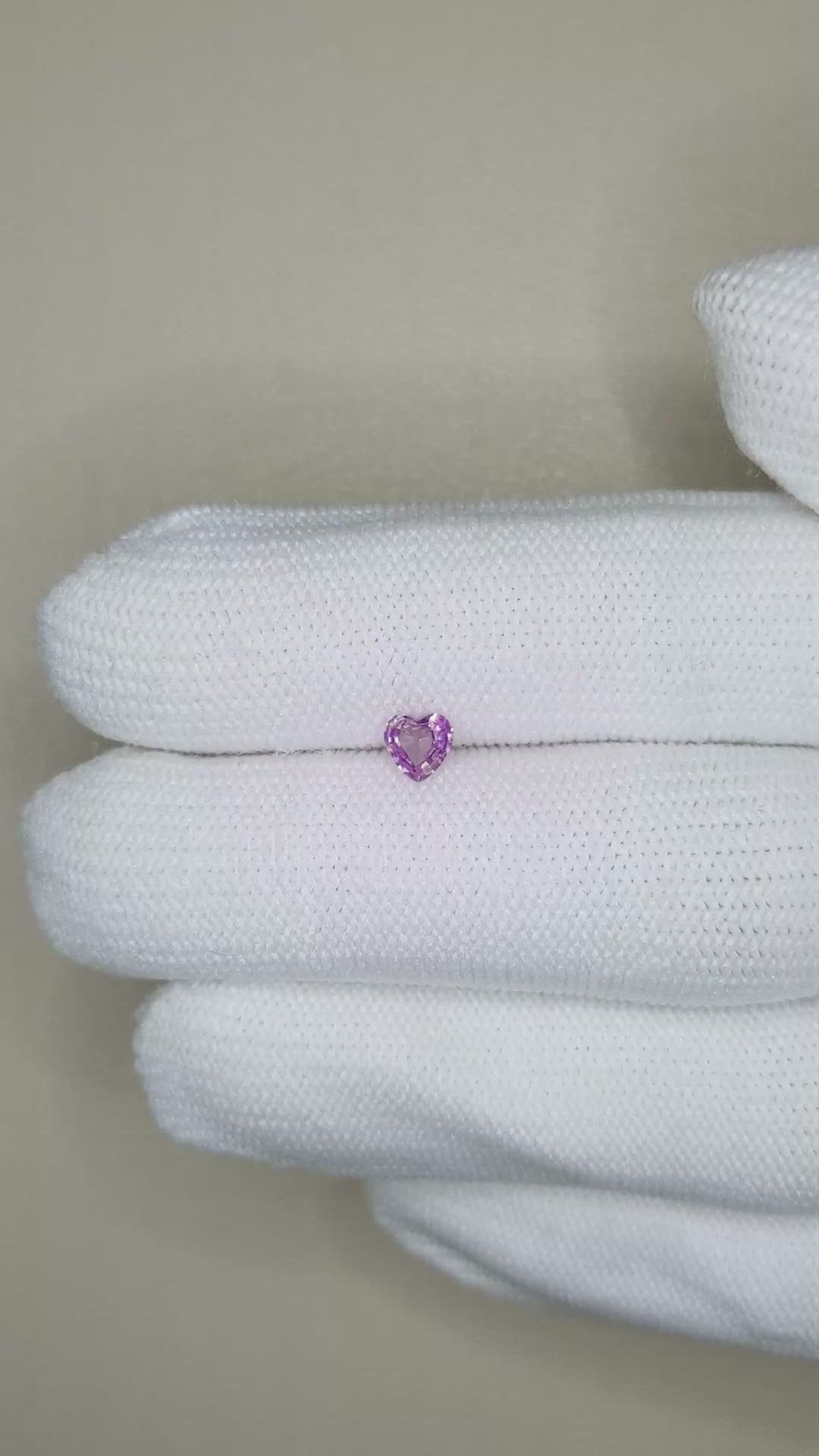 0.33 Ct. Pinkish Purple Sapphire from Ceylon (Sri Lanka) Size Video