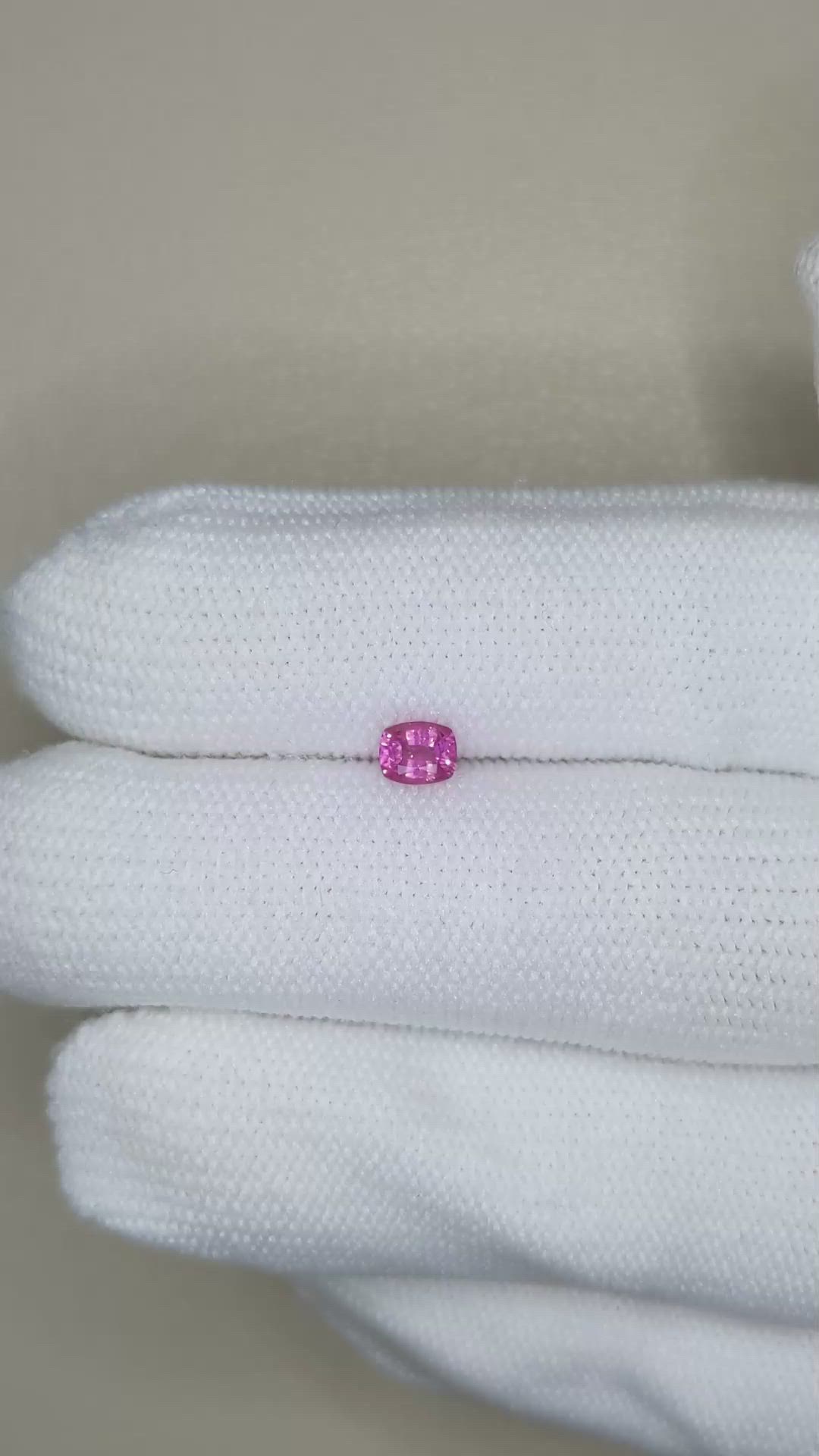 0.35 Ct. Purplish Pink Sapphire from Ceylon (Sri Lanka) Size Video