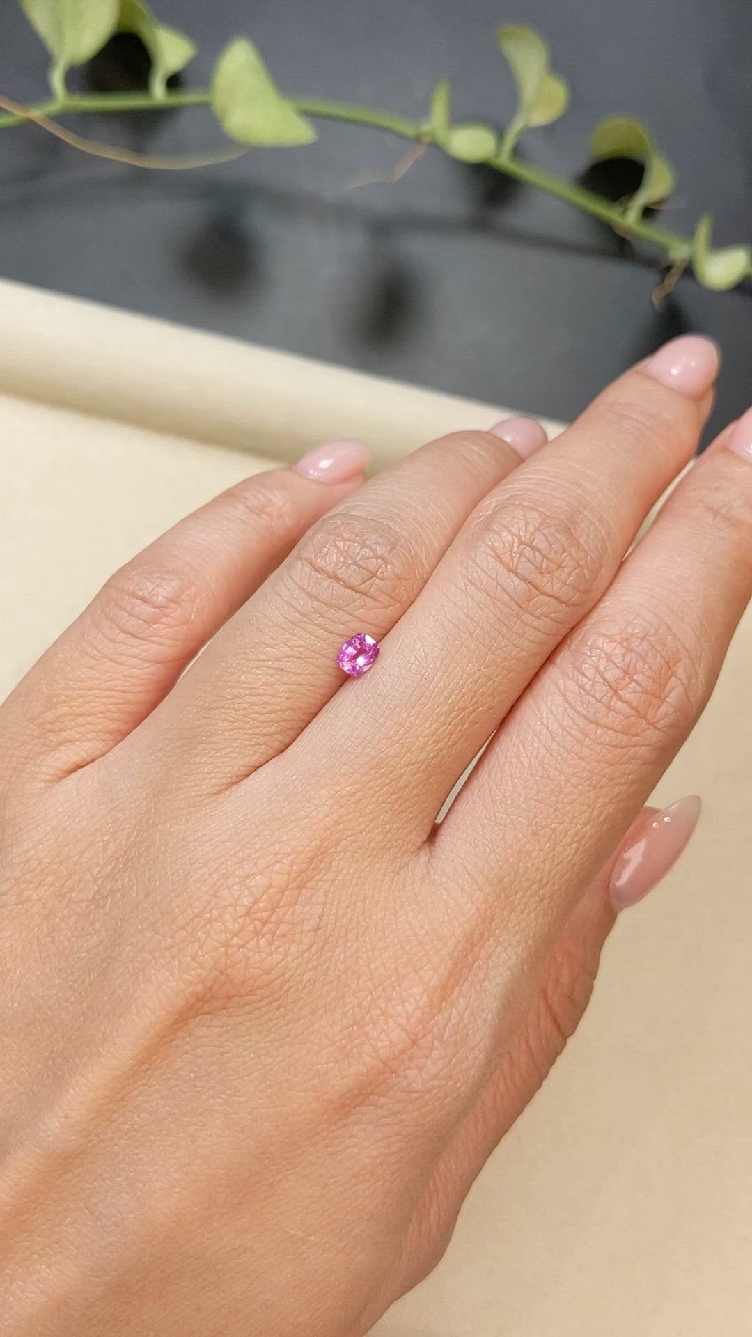 0.35 Ct. Purplish Pink Sapphire from Ceylon (Sri Lanka) Size Video