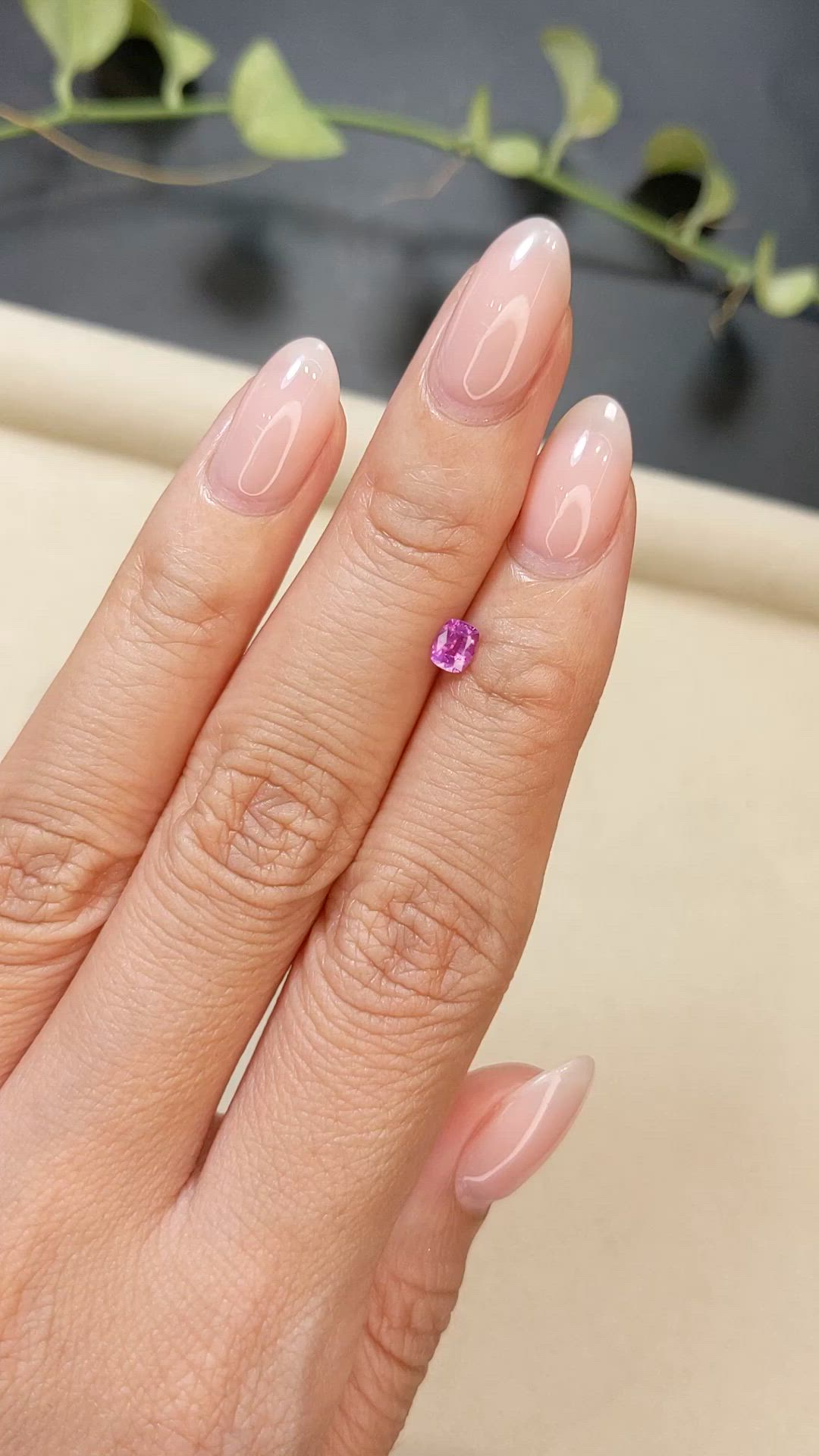 0.35 Ct. Purplish Pink Sapphire from Ceylon (Sri Lanka) Size Video