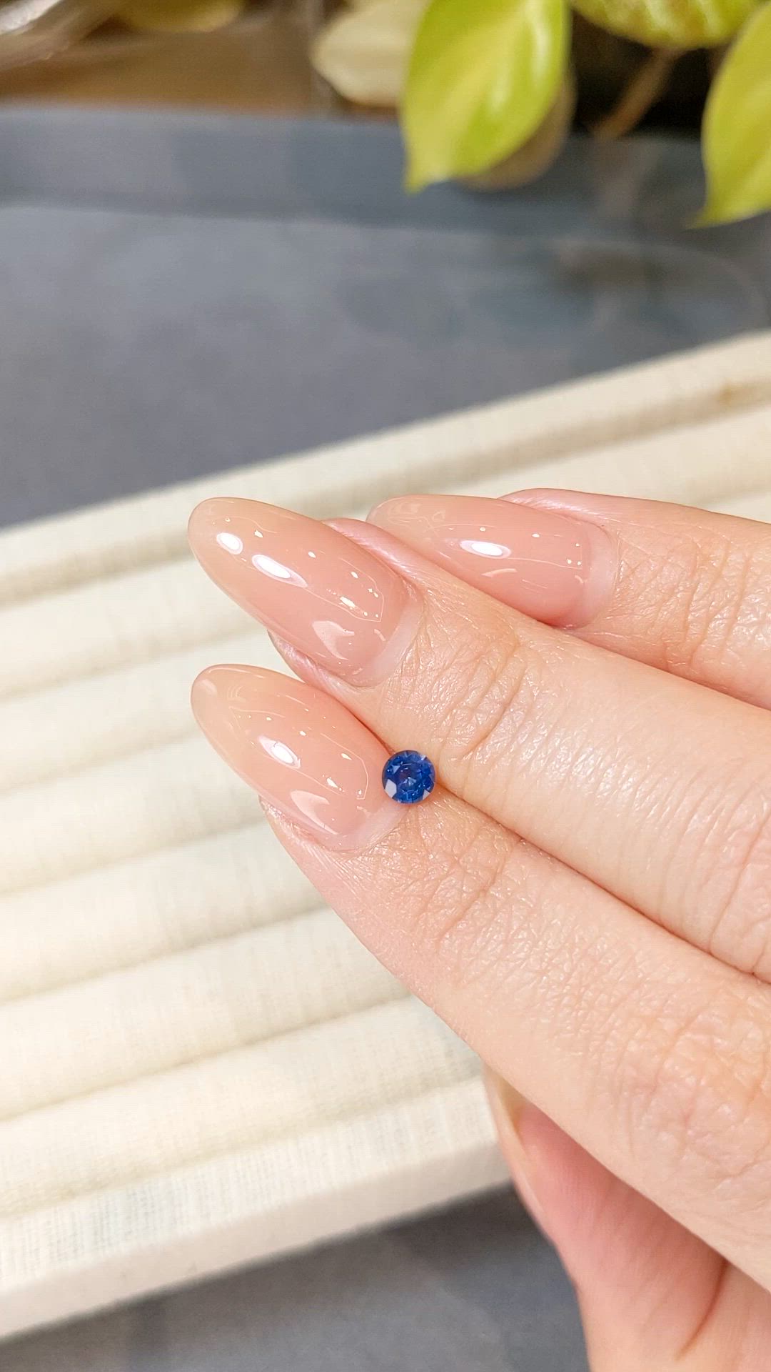 0.35 Ct. Blue Sapphire from Ceylon (Sri Lanka) Size Video