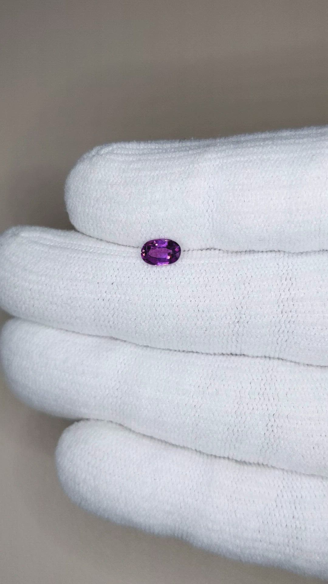 0.63 Ct. Pinkish Purple Sapphire from Ceylon (Sri Lanka) Size Video