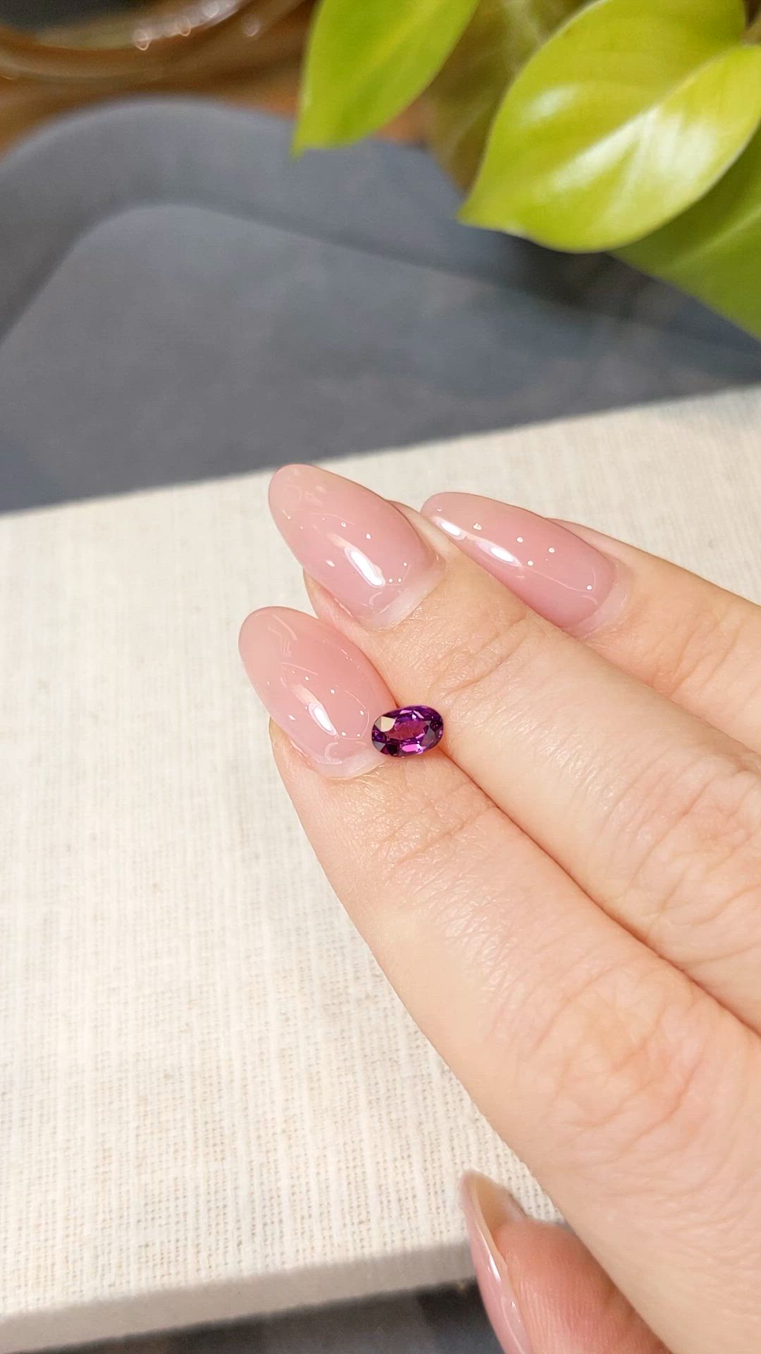 0.63 Ct. Pinkish Purple Sapphire from Ceylon (Sri Lanka) Size Video