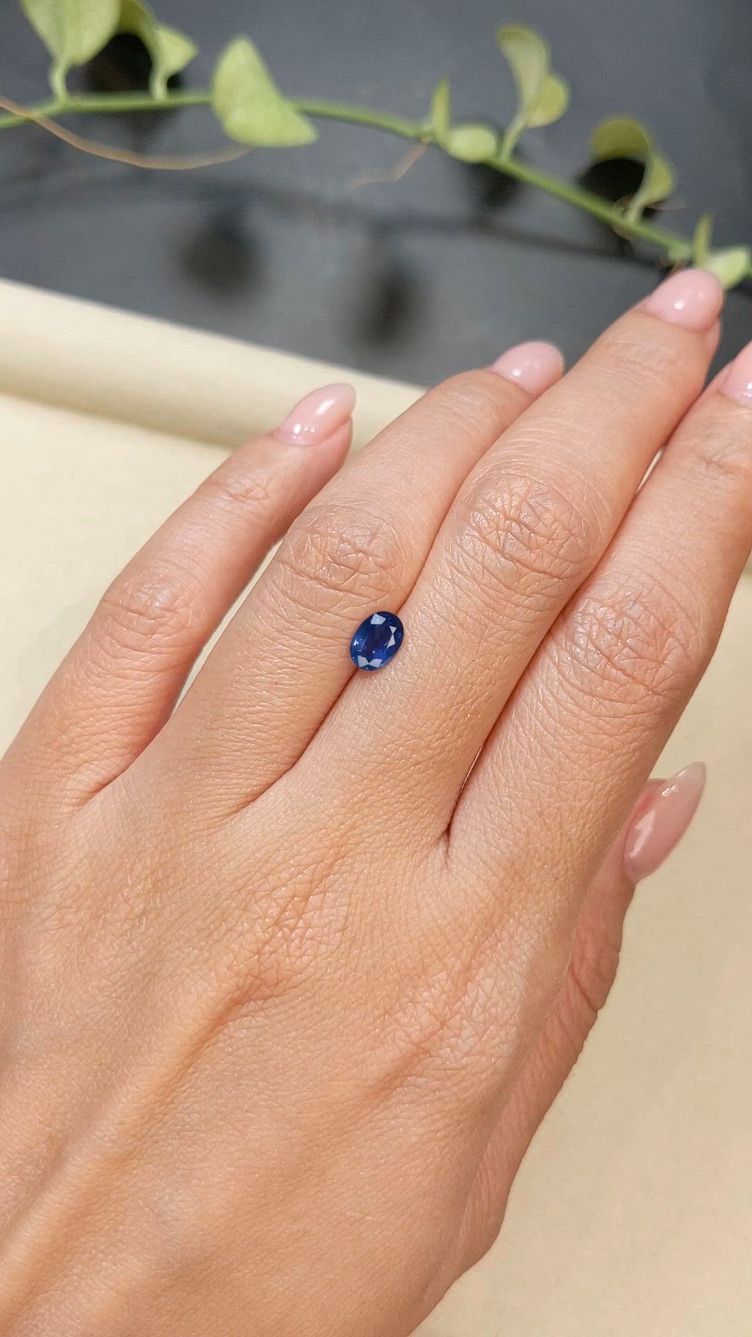 0.78 Ct. Blue Sapphire from Ceylon (Sri Lanka) Size Video