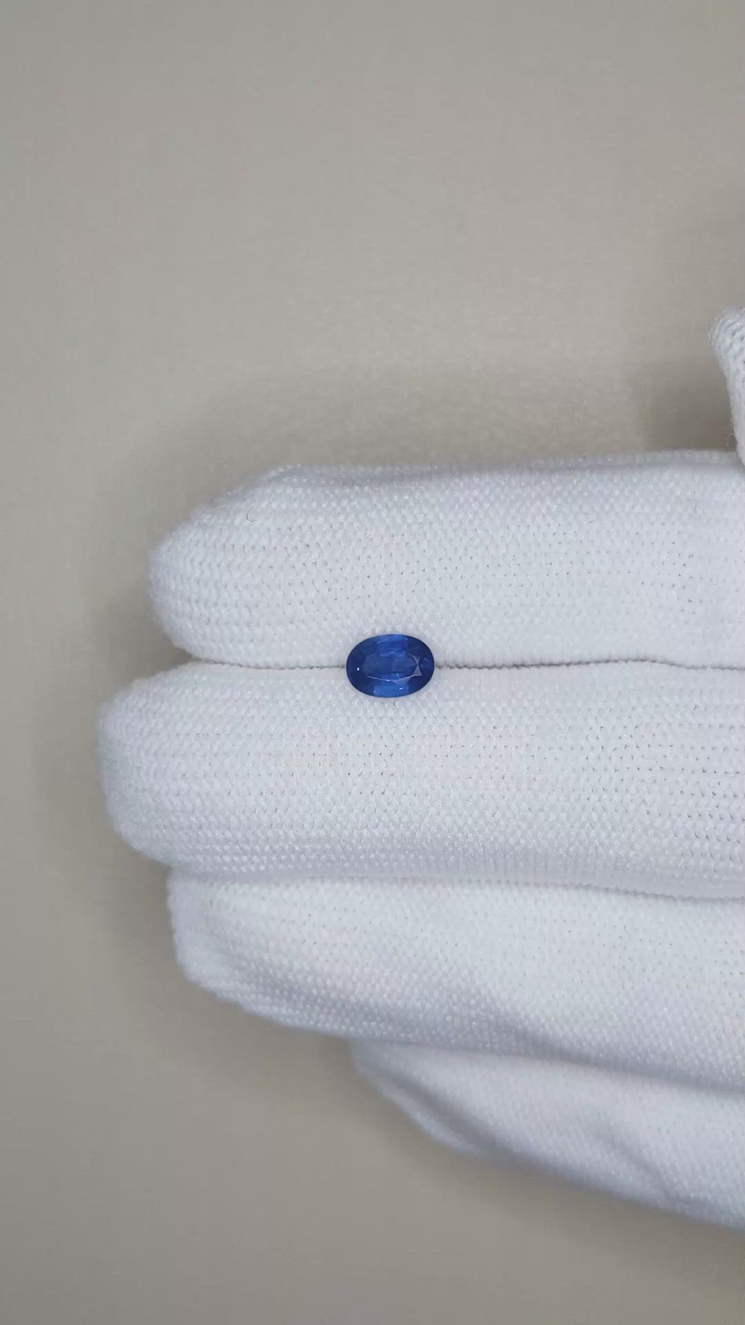 0.78 Ct. Blue Sapphire from Ceylon (Sri Lanka) Size Video