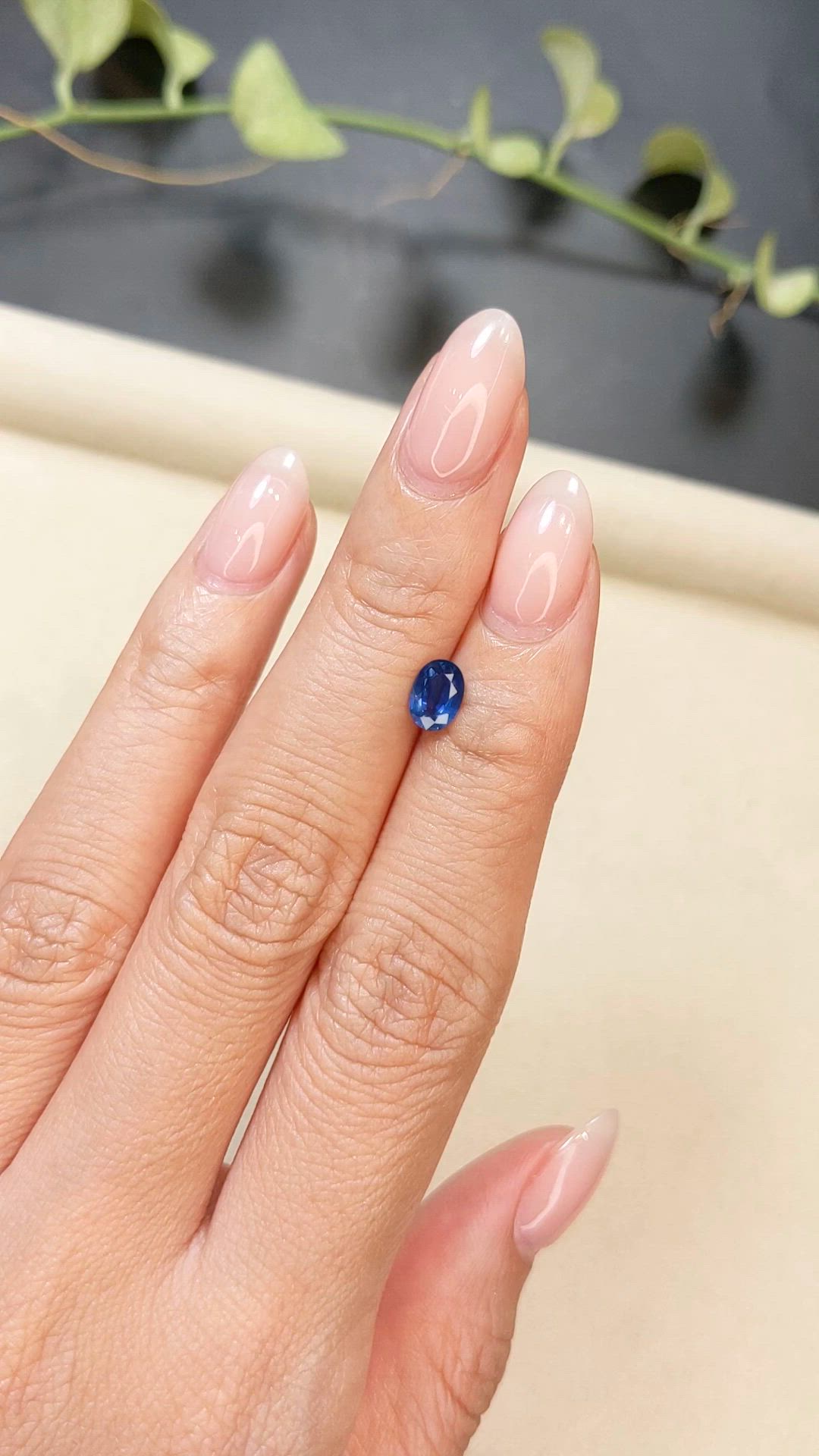 0.78 Ct. Blue Sapphire from Ceylon (Sri Lanka) Size Video