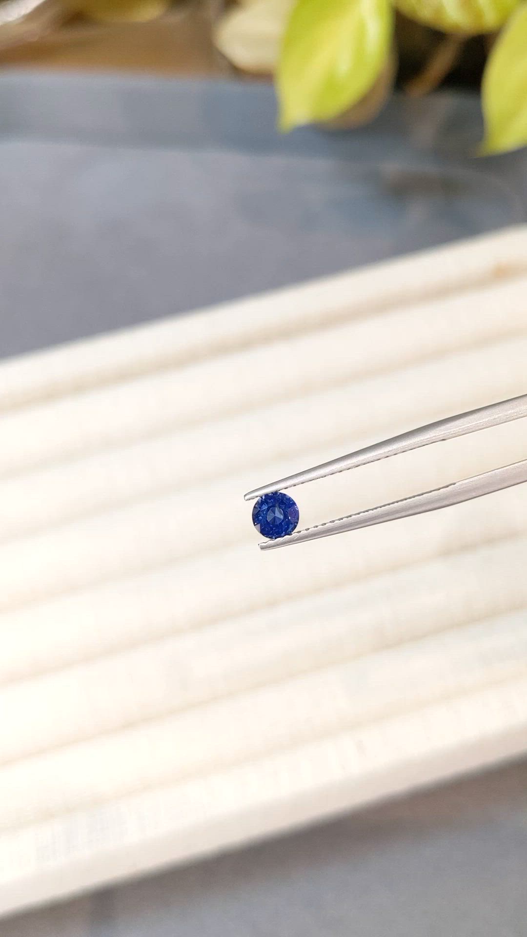 0.49 Ct. Blue Sapphire from Ceylon (Sri Lanka) Size Video
