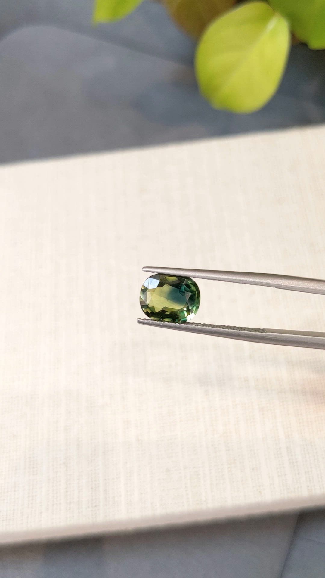 2.84 Ct. Bluish Green Sapphire from Thailand Size Video