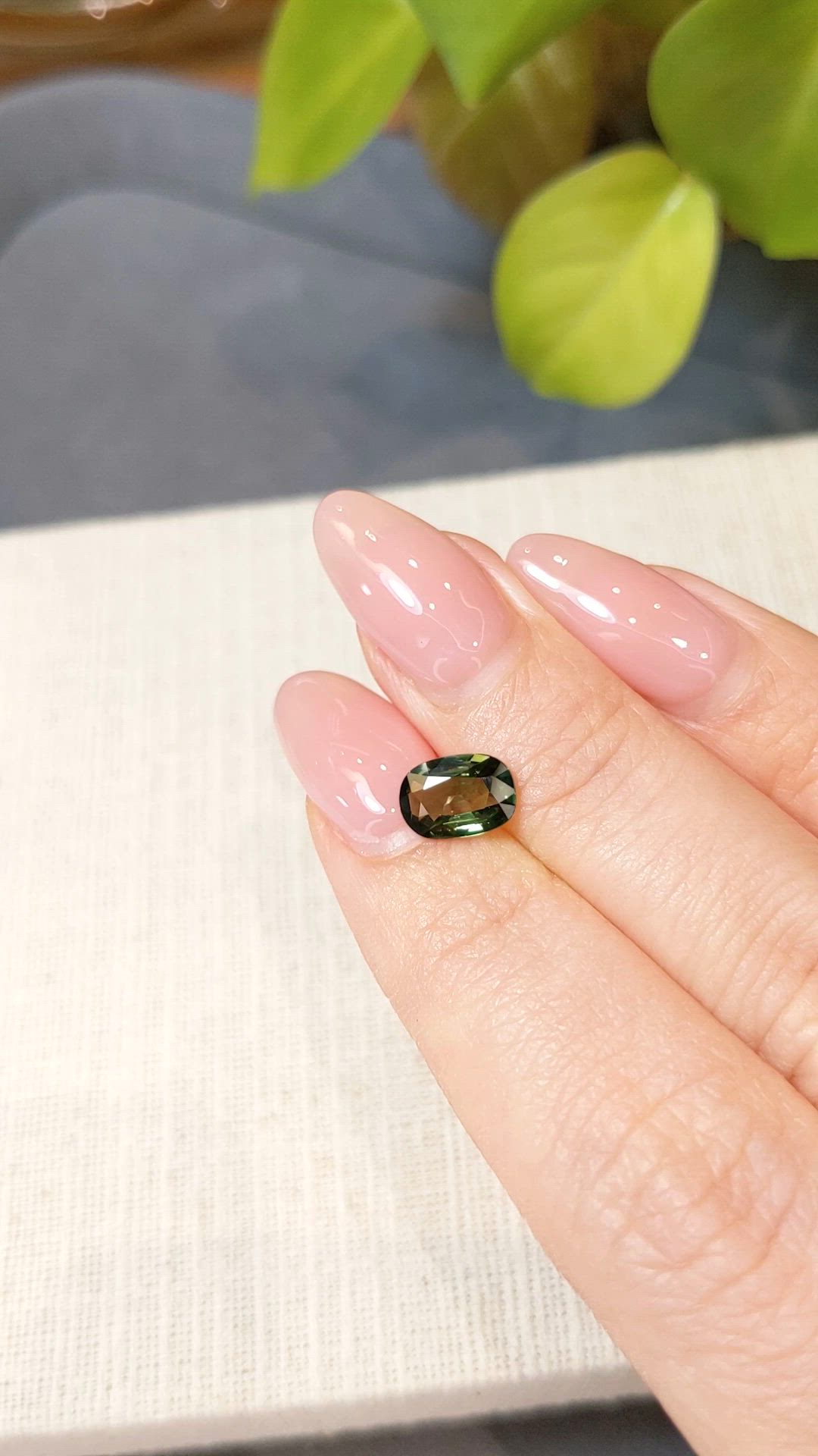 1.44 Ct. Green Sapphire from Thailand Size Video