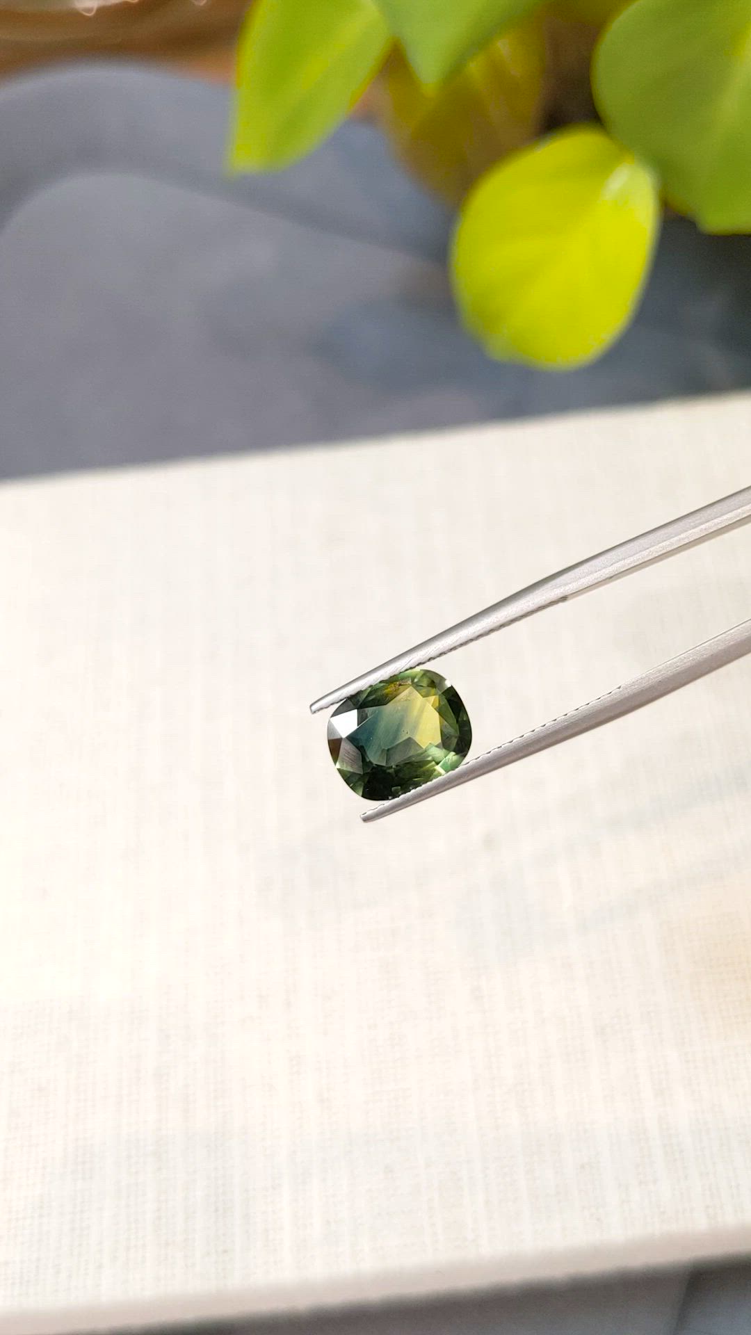 3.15 Ct. Yellowish Green Sapphire from Thailand Size Video