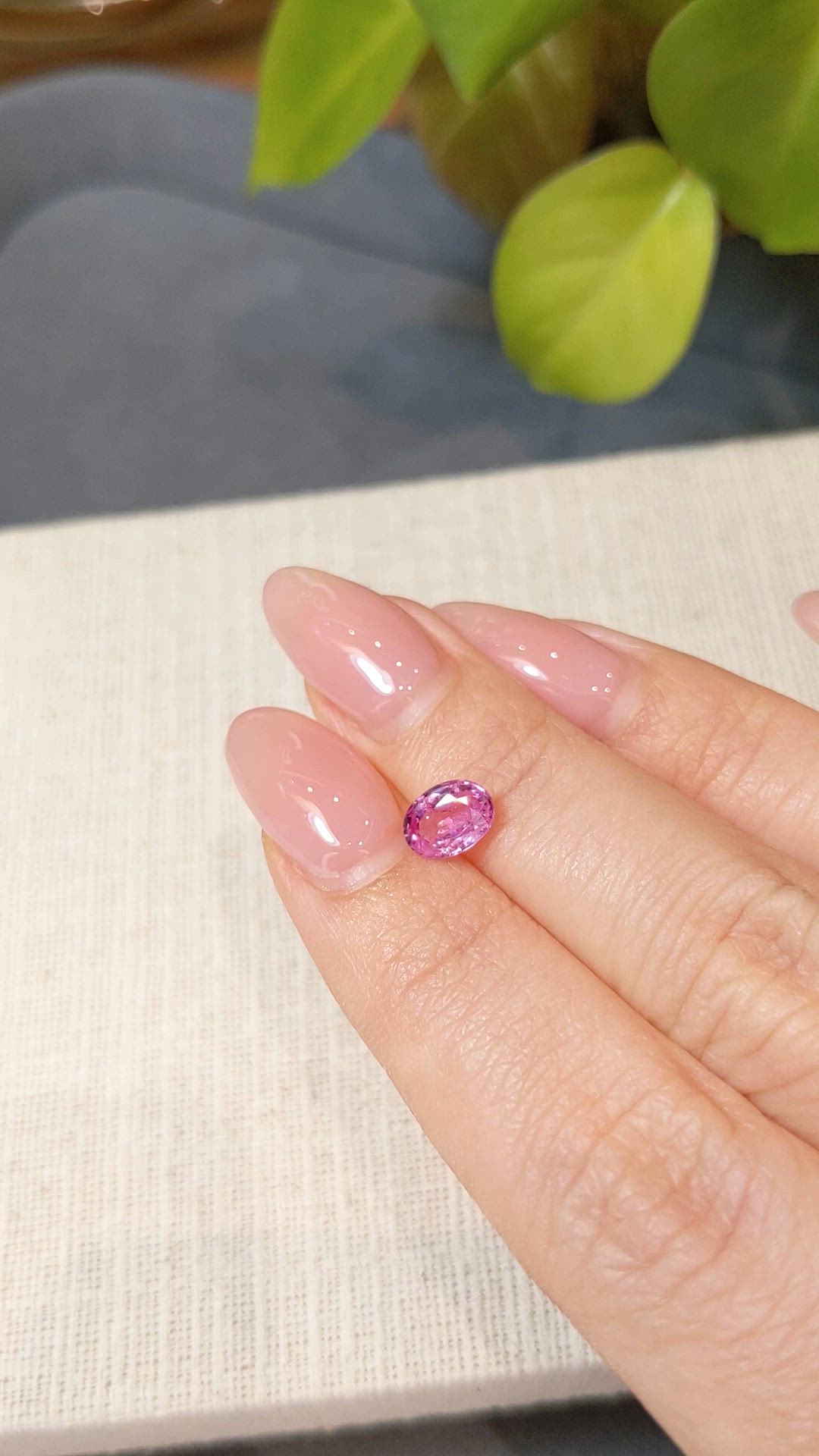 1.17 Ct. Pink Sapphire from Ceylon (Sri Lanka) Size Video