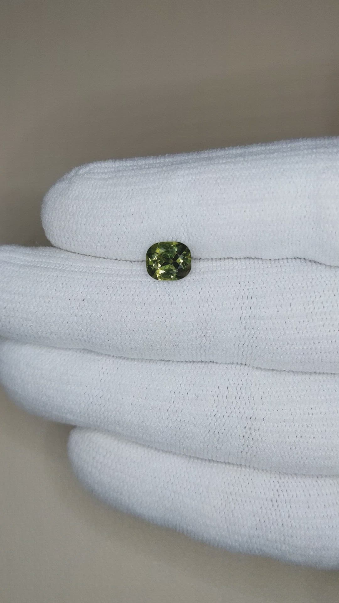 1.30 Ct. Yellowish Green Sapphire from Thailand Size Video