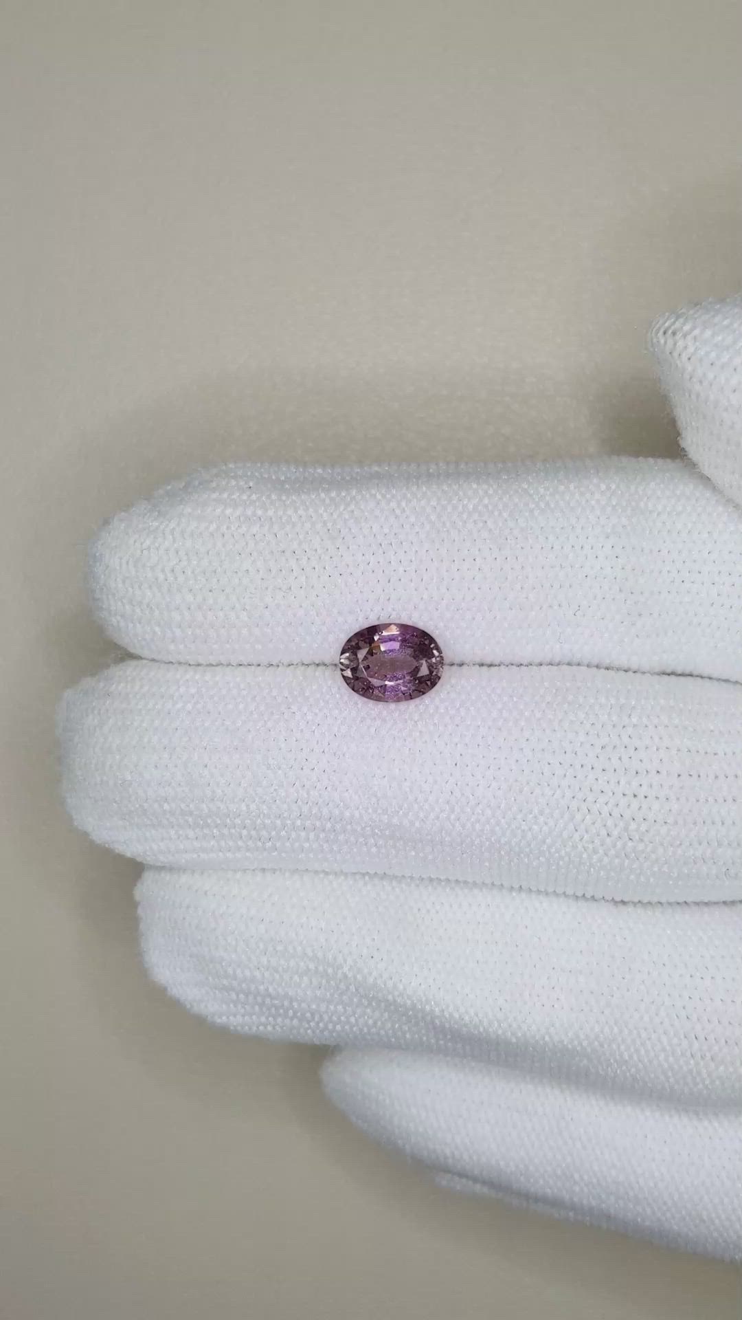 1.56 Ct. Pinkish Purple Sapphire from Madagascar Size Video