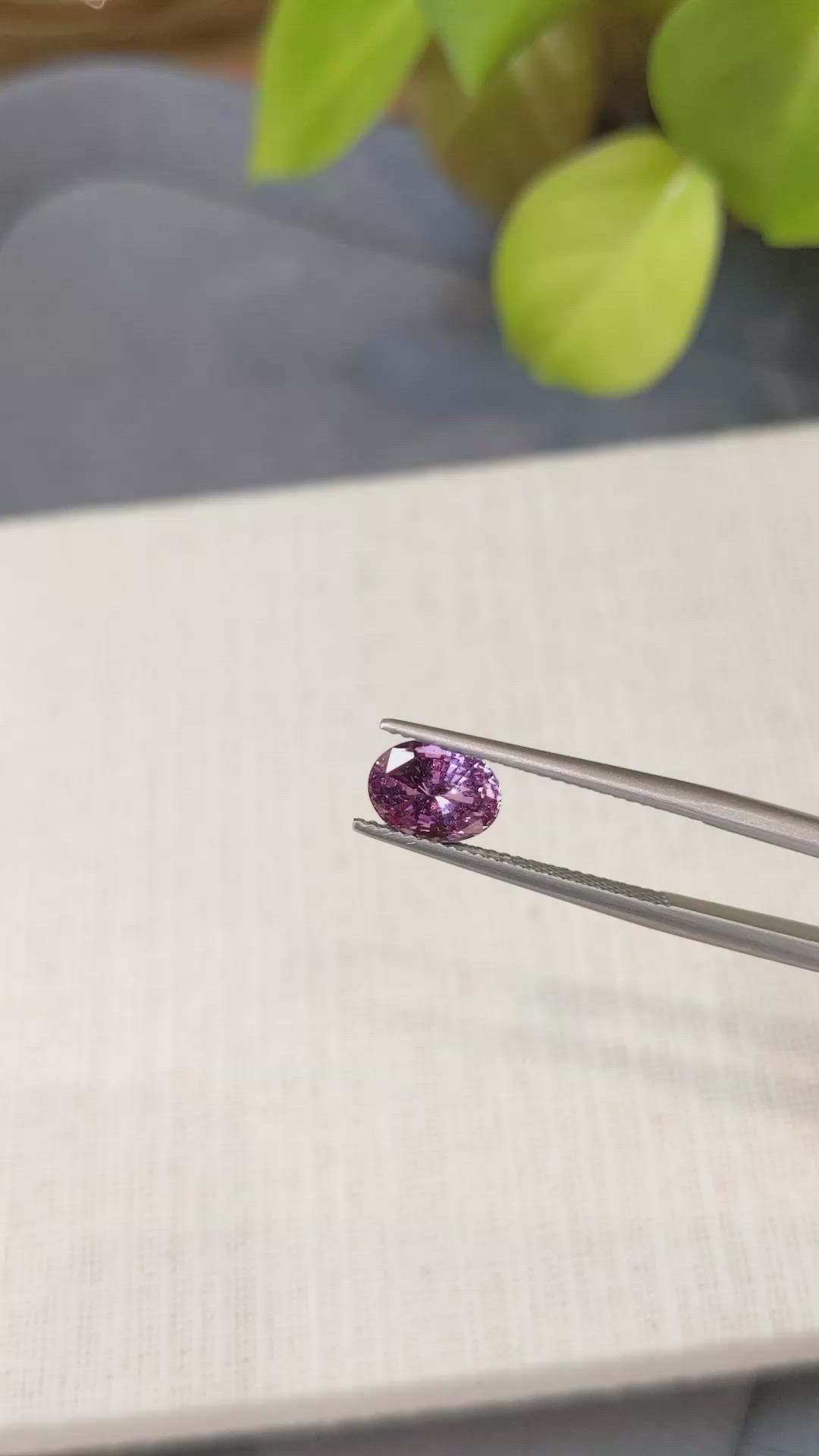 1.56 Ct. Pinkish Purple Sapphire from Madagascar Size Video