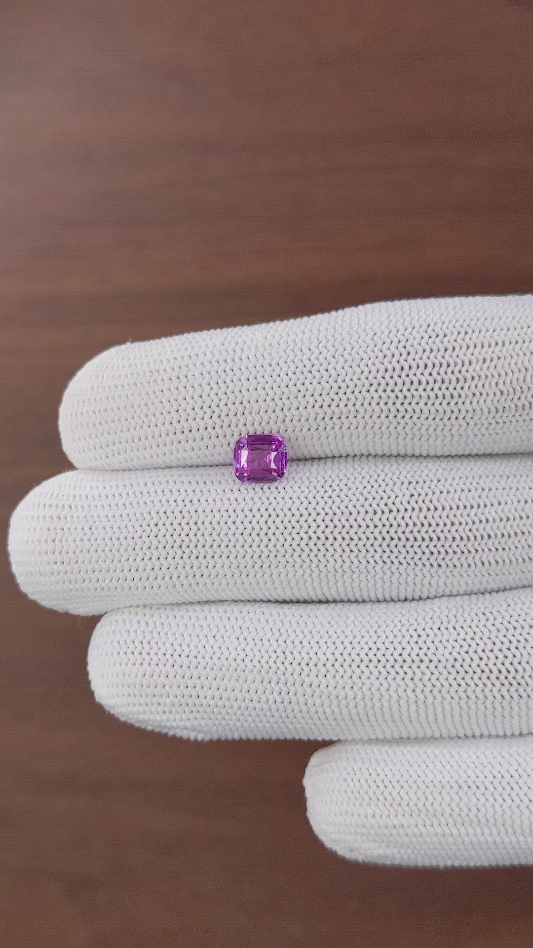 1.21 Ct. Pinkish Purple Sapphire from Madagascar Size Video