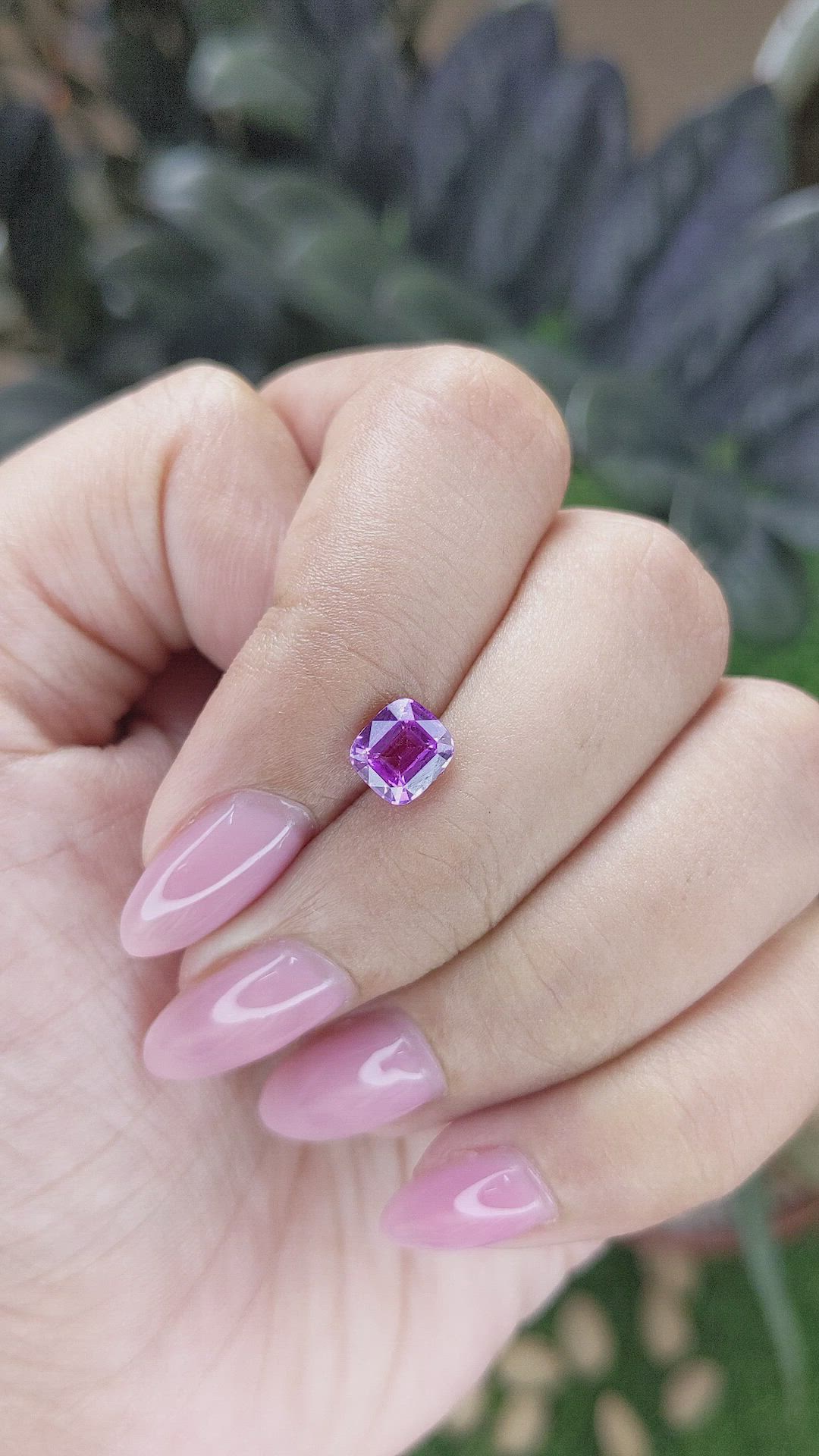1.21 Ct. Pinkish Purple Sapphire from Madagascar Size Video