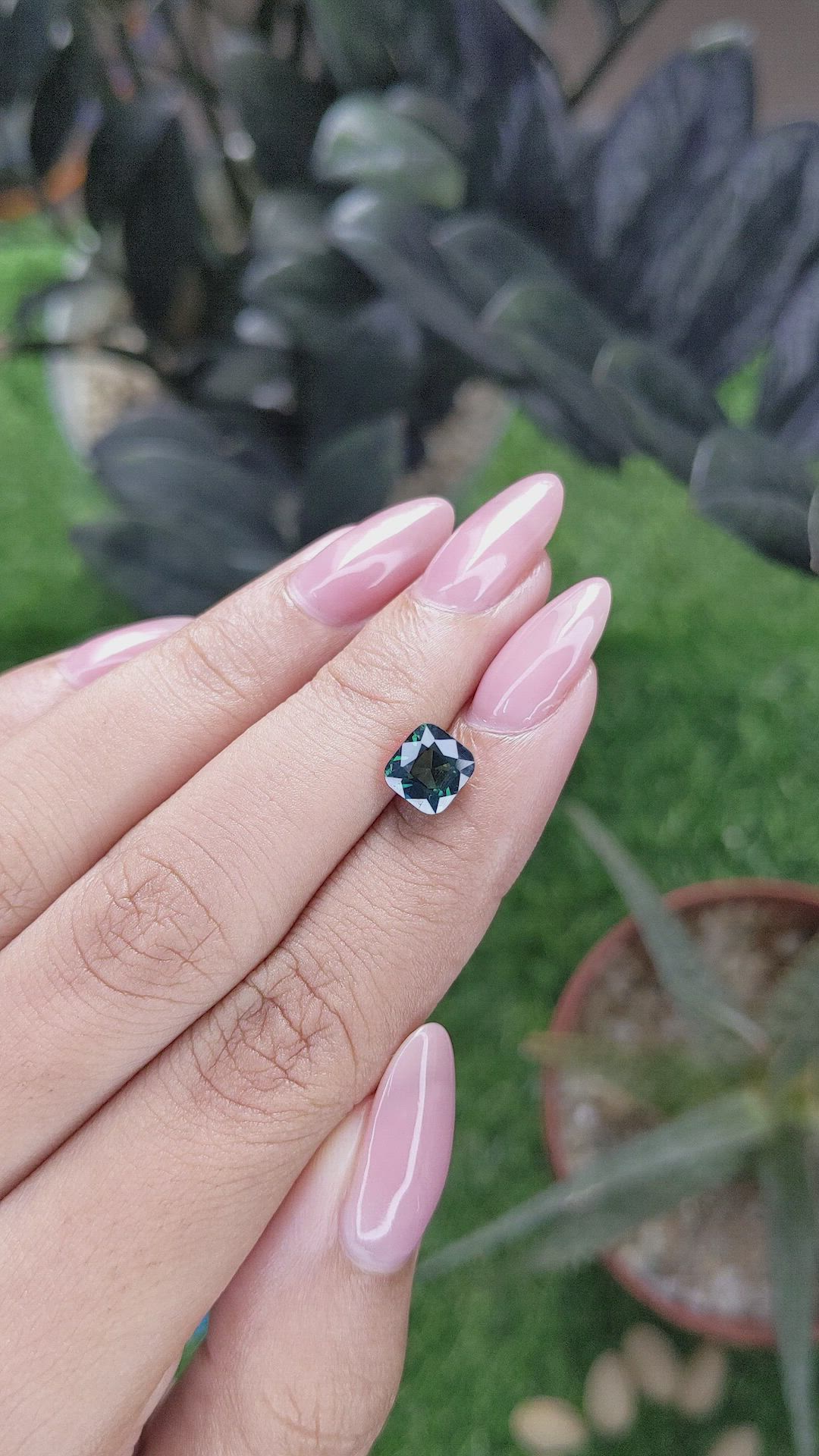 2.03 Ct. Bluish Green Sapphire from Ceylon (Sri Lanka) Size Video