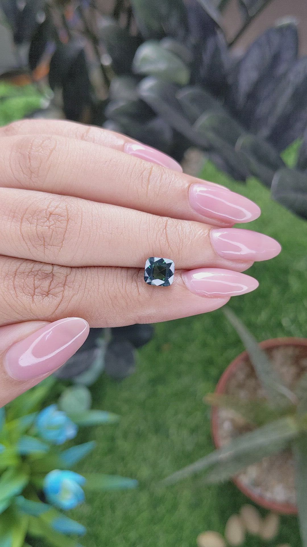 2.03 Ct. Bluish Green Sapphire from Ceylon (Sri Lanka) Size Video
