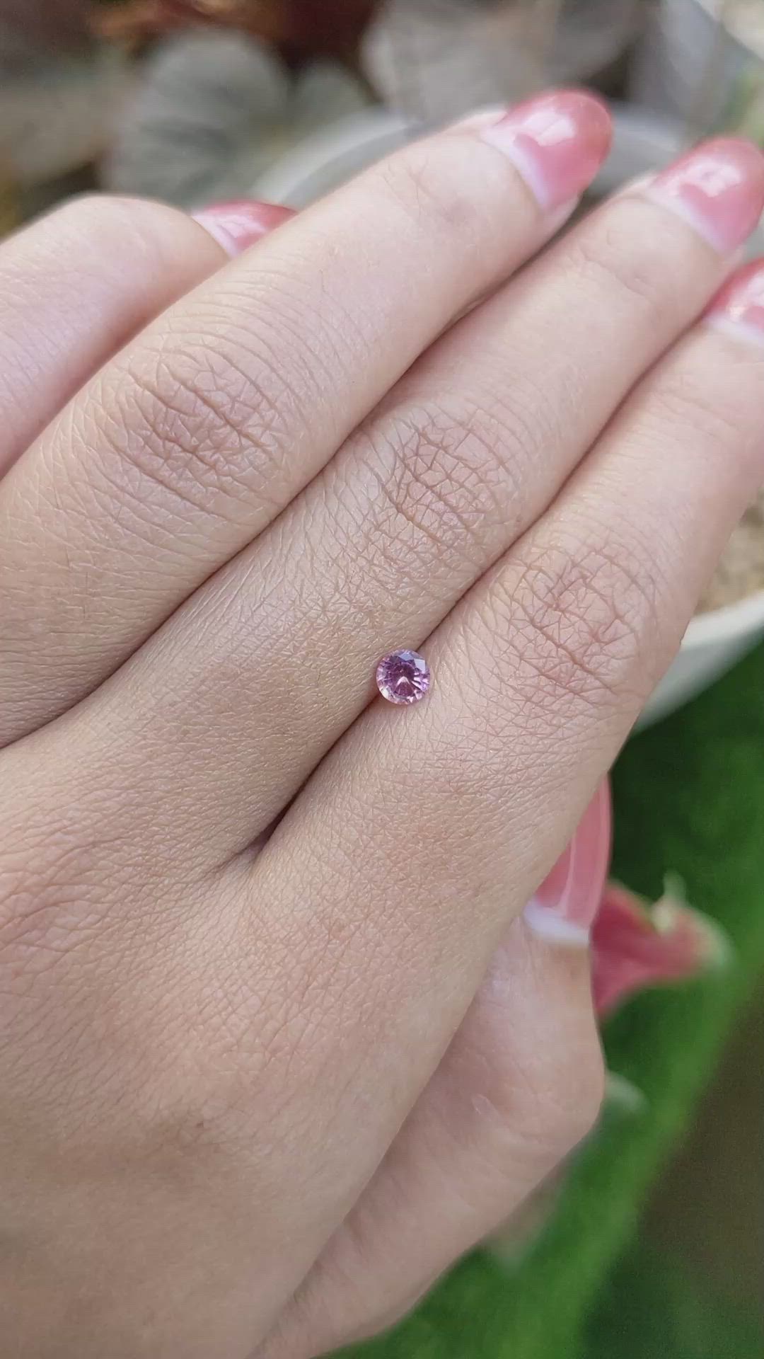 0.30 Ct. Purplish Pink Sapphire from Ceylon (Sri Lanka) Size Video