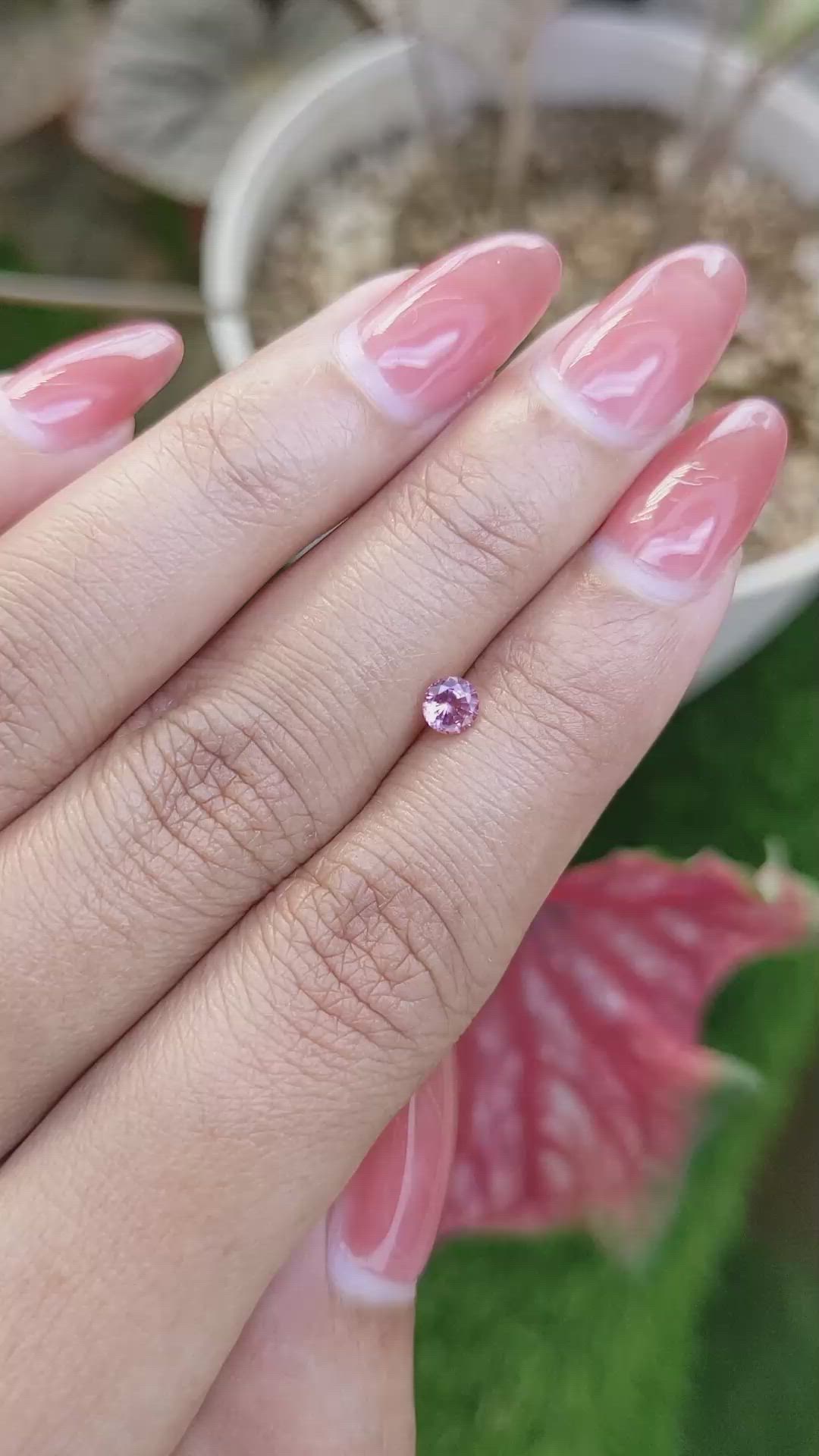 0.30 Ct. Purplish Pink Sapphire from Ceylon (Sri Lanka) Size Video