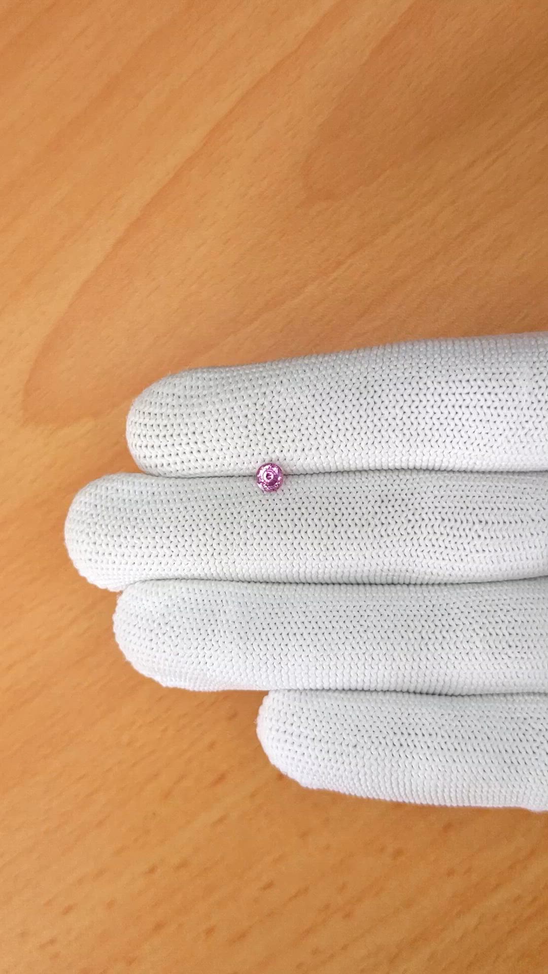 0.30 Ct. Purplish Pink Sapphire from Ceylon (Sri Lanka) Size Video