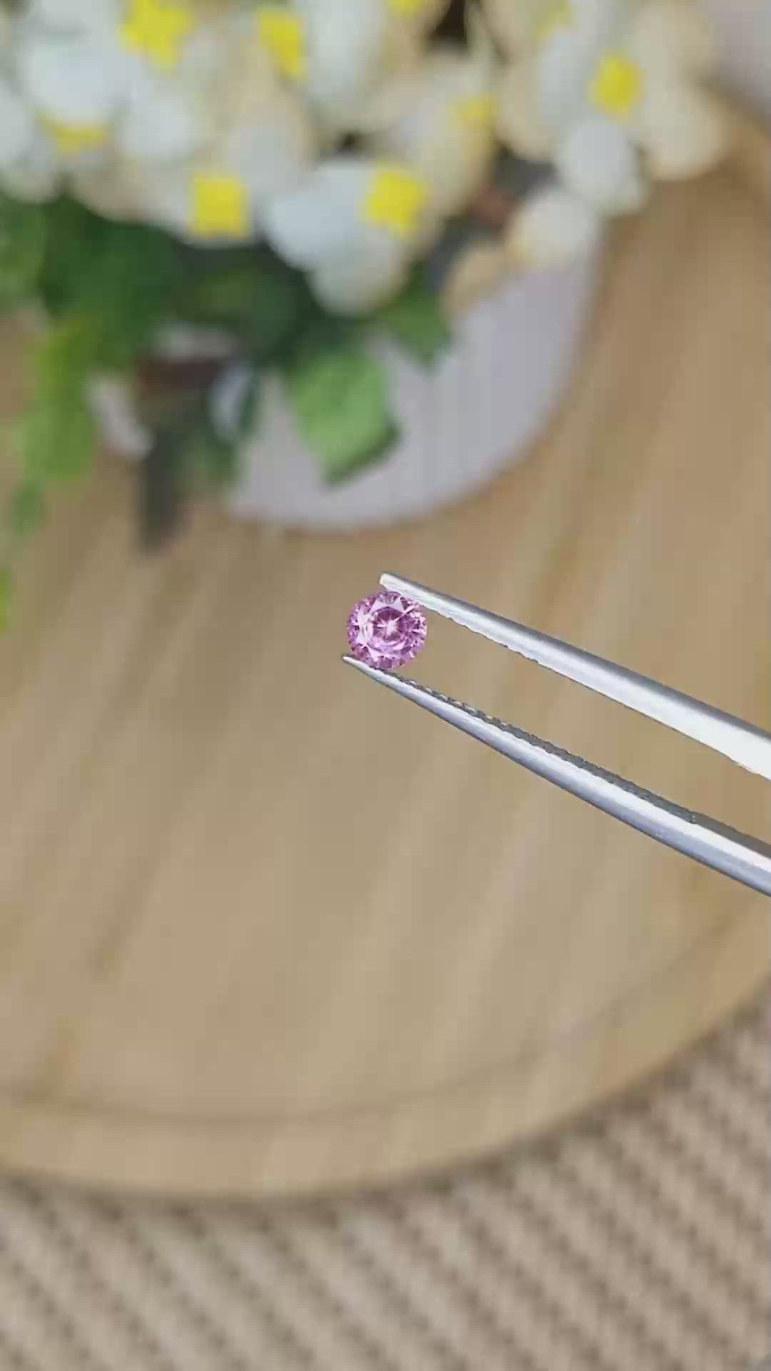 0.30 Ct. Purplish Pink Sapphire from Ceylon (Sri Lanka) Size Video