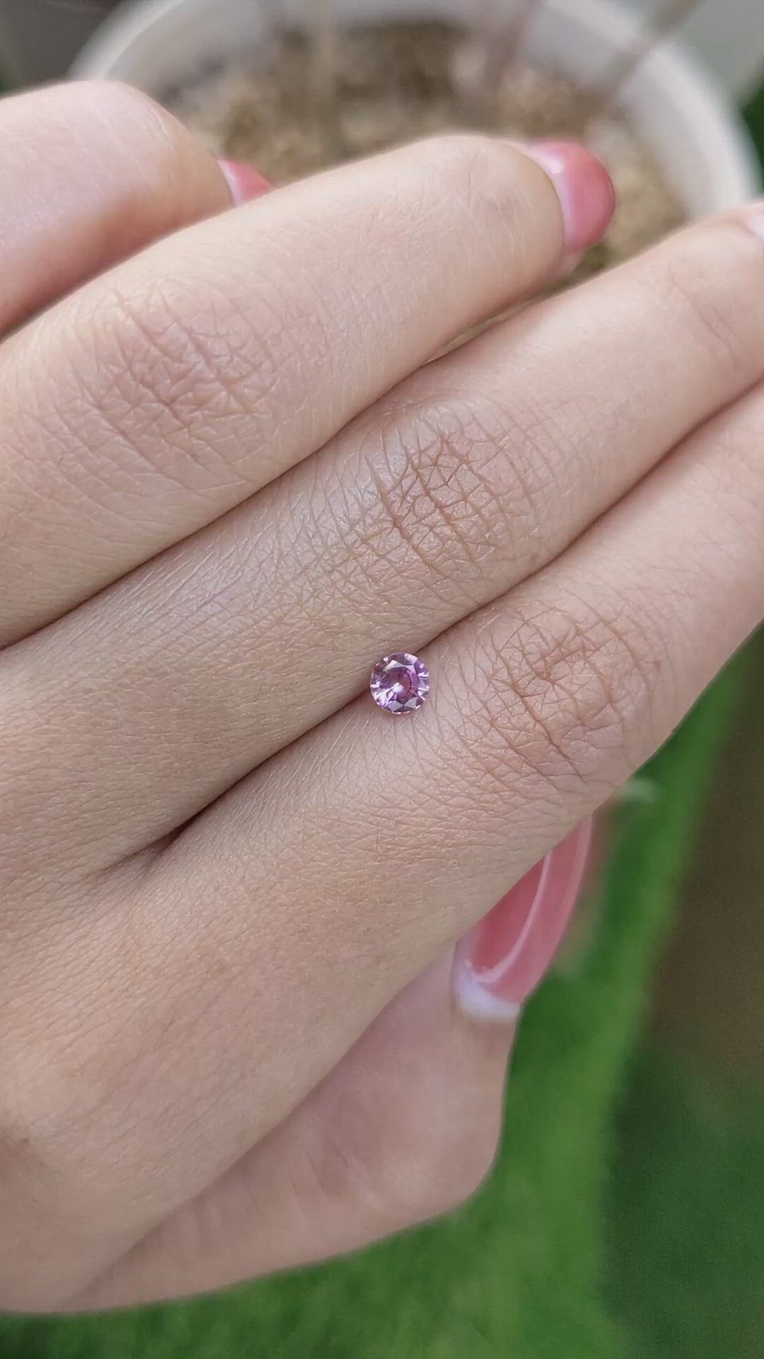 0.36 Ct. Pinkish Purple Sapphire from Ceylon (Sri Lanka) Size Video
