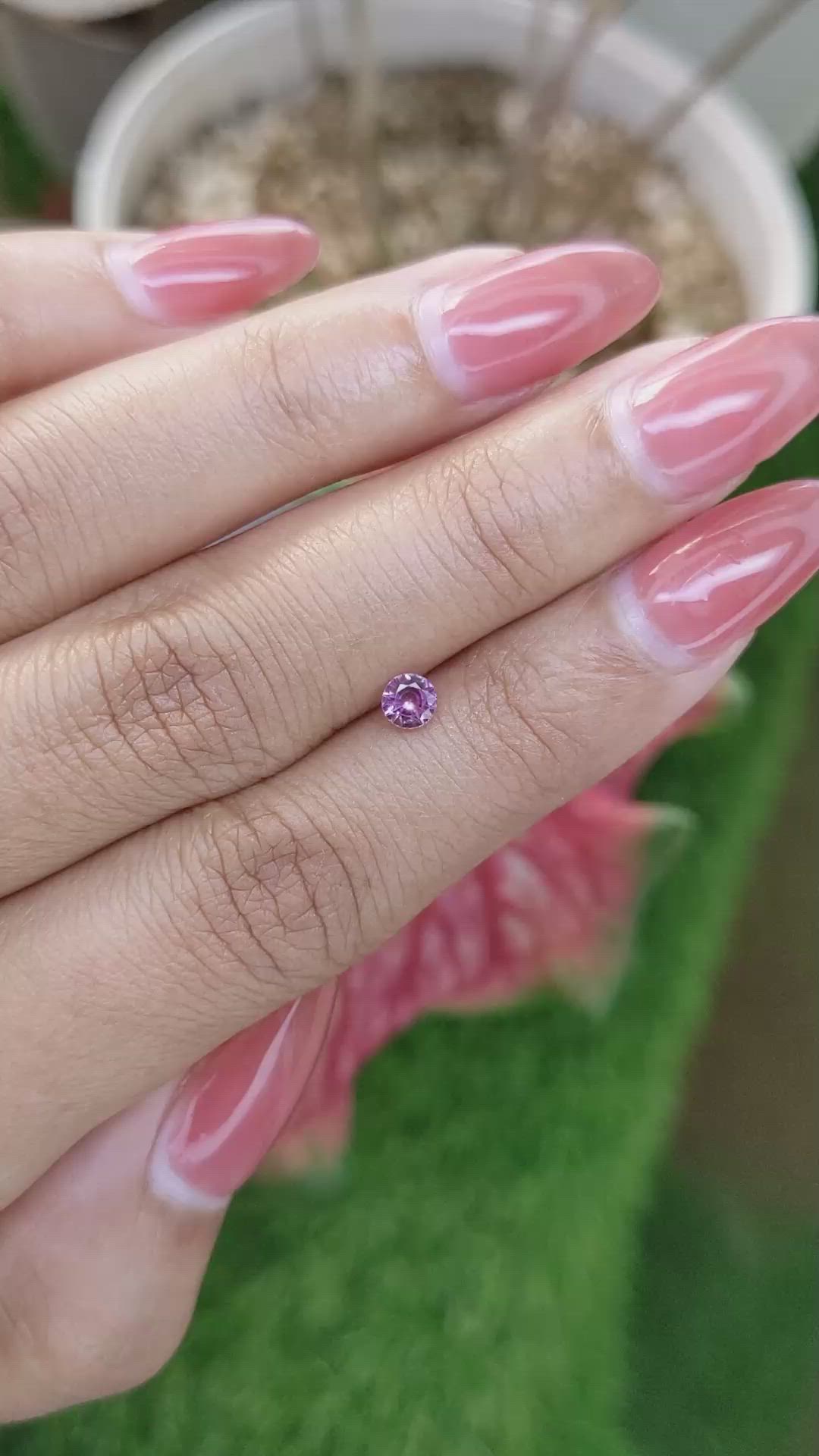 0.36 Ct. Pinkish Purple Sapphire from Ceylon (Sri Lanka) Size Video