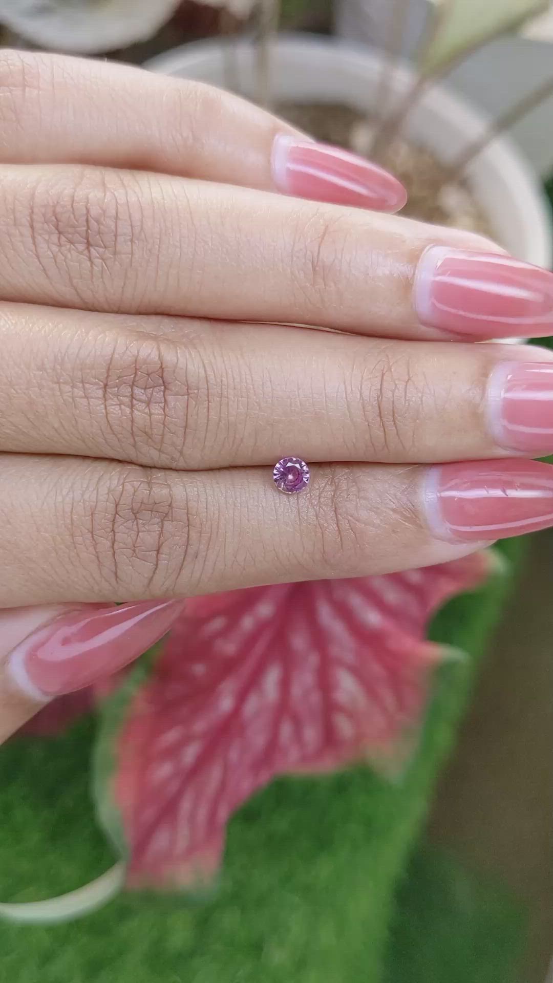 0.36 Ct. Pinkish Purple Sapphire from Ceylon (Sri Lanka) Size Video