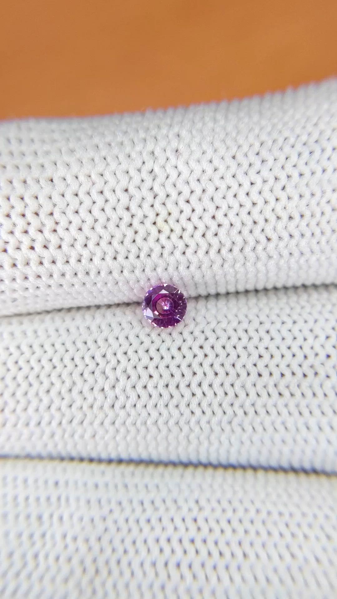 0.36 Ct. Pinkish Purple Sapphire from Ceylon (Sri Lanka) Size Video