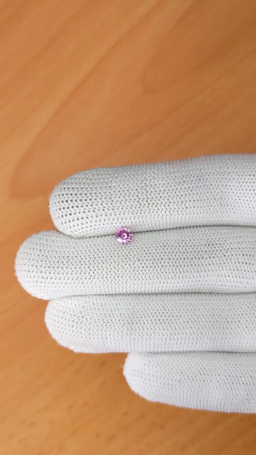 0.36 Ct. Pinkish Purple Sapphire from Ceylon (Sri Lanka) Size Video
